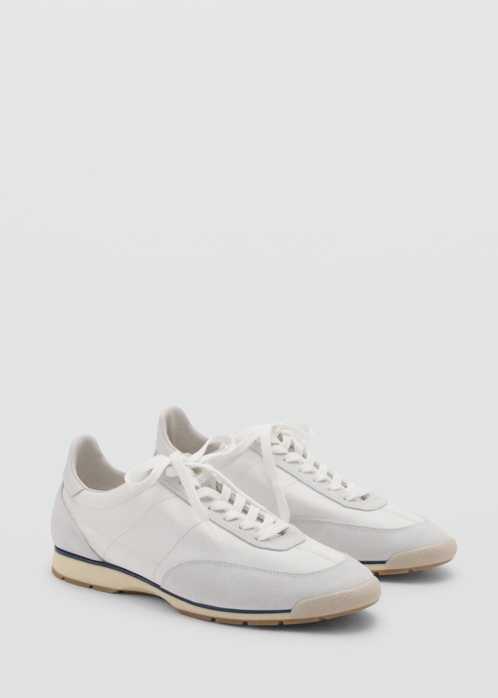Leather mixed sneakers - Medium plane