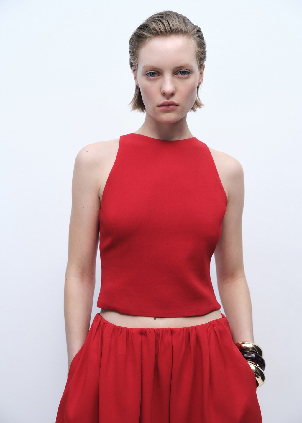 Top cropped com la o nas costas mulher mango portugal