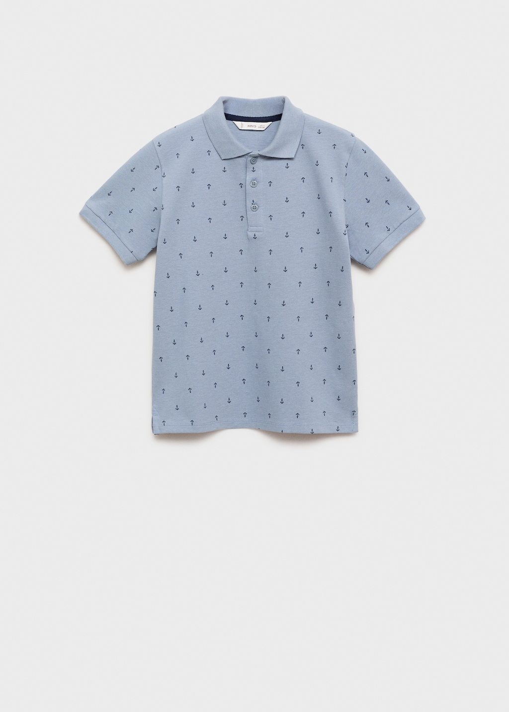 Printed cotton polo shirt