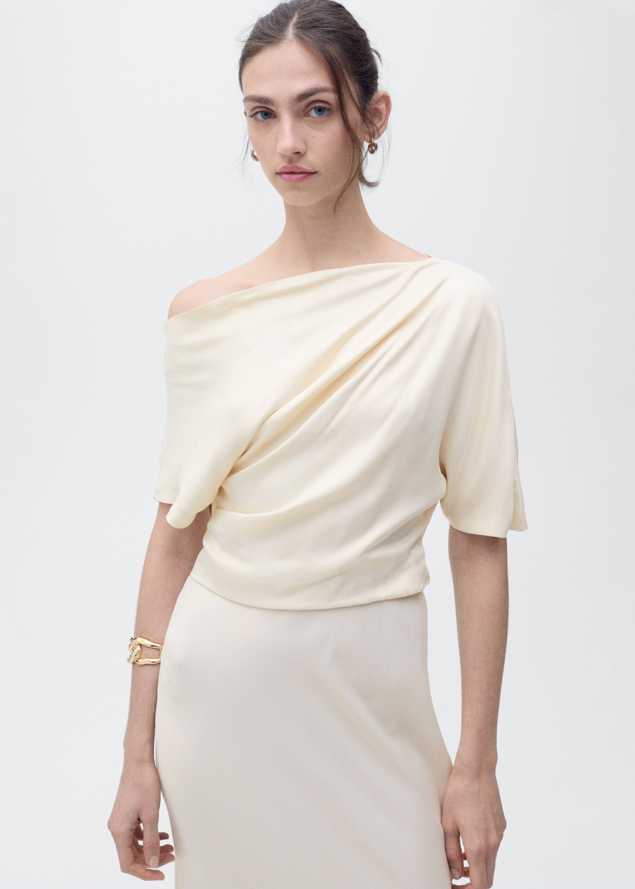 Draped asymmetrical midi-dress - Medium plane