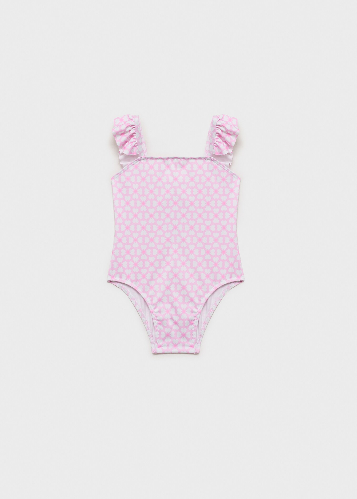 Printed swimsuit with ruffled straps - Article without model