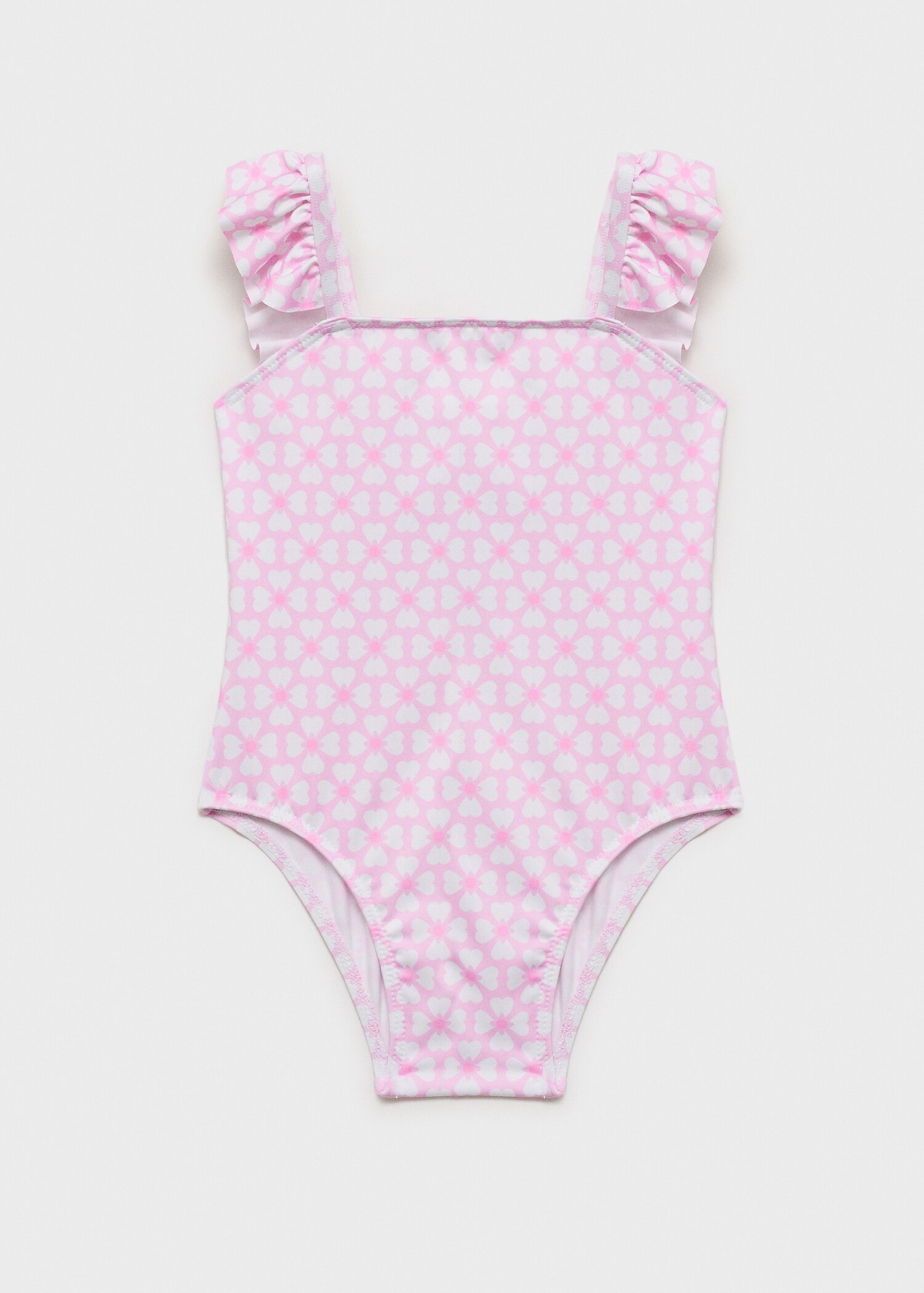 Printed swimsuit with ruffled straps - Details of the article 2