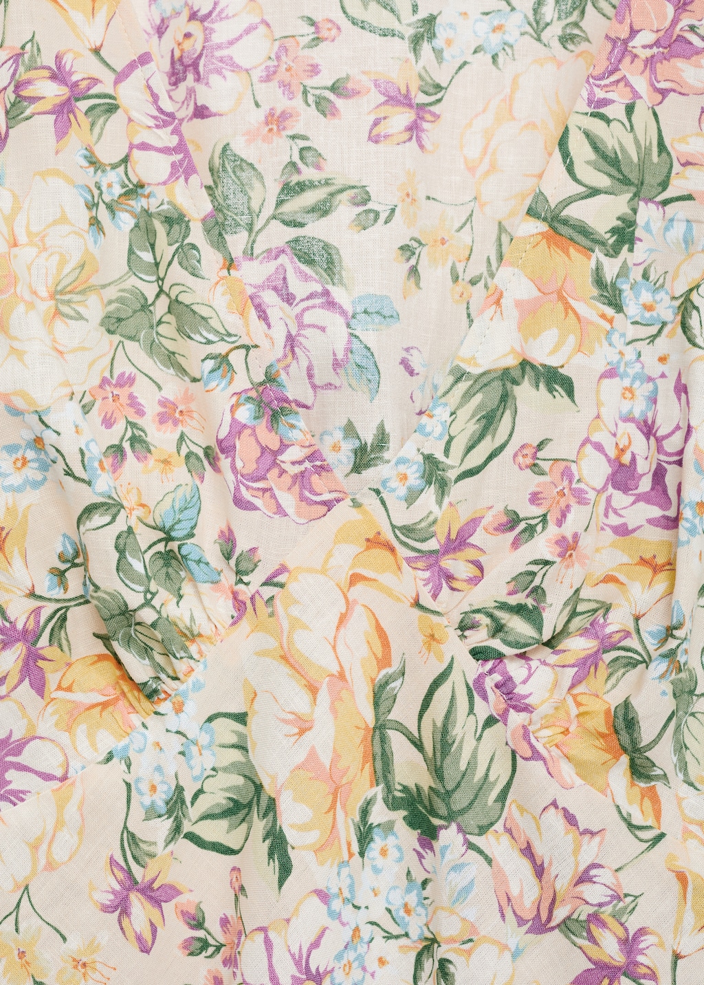 Thumbnail of Floral linen-blend dress - Blue