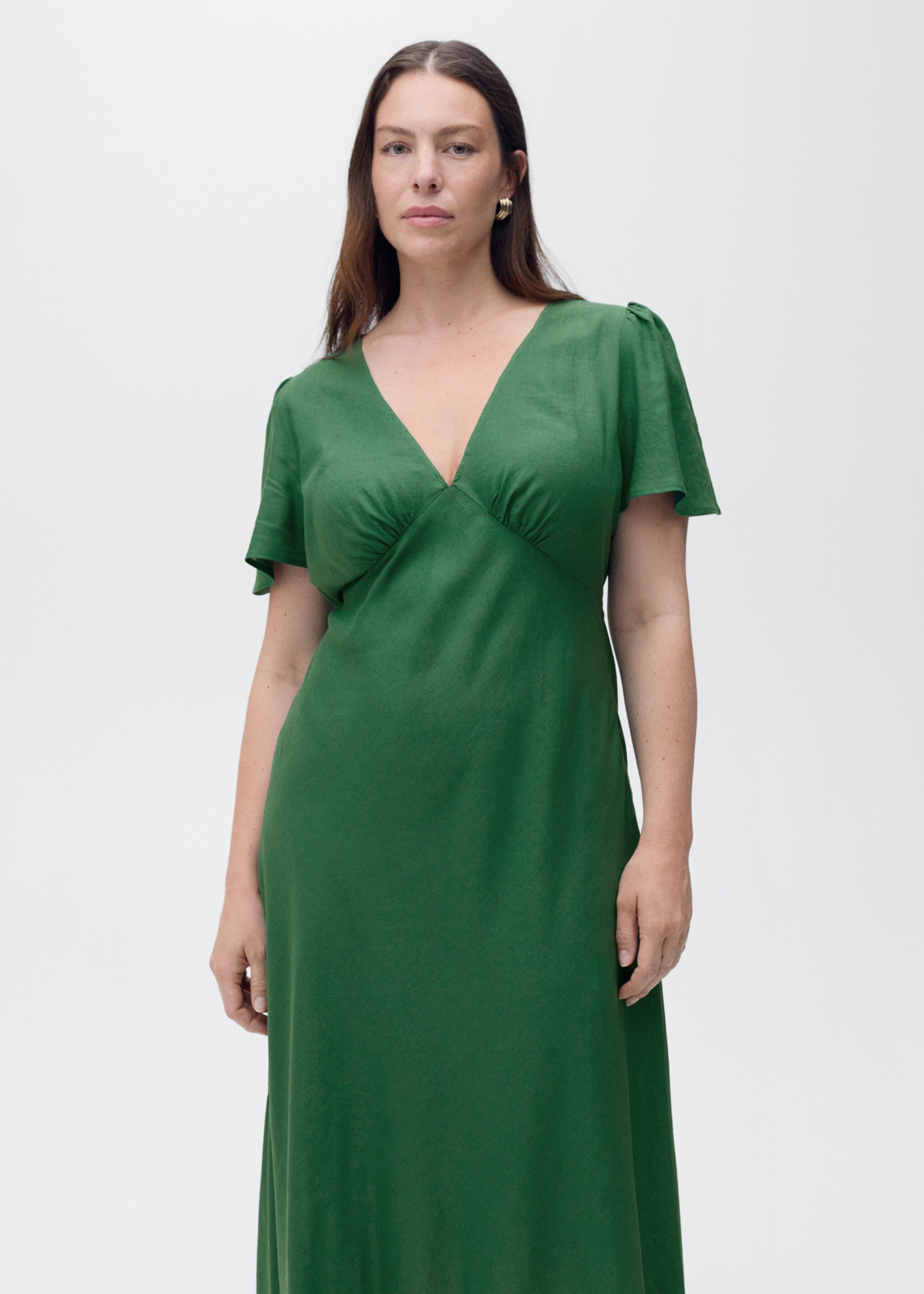 Floral linen-blend dress - Details of the article 4