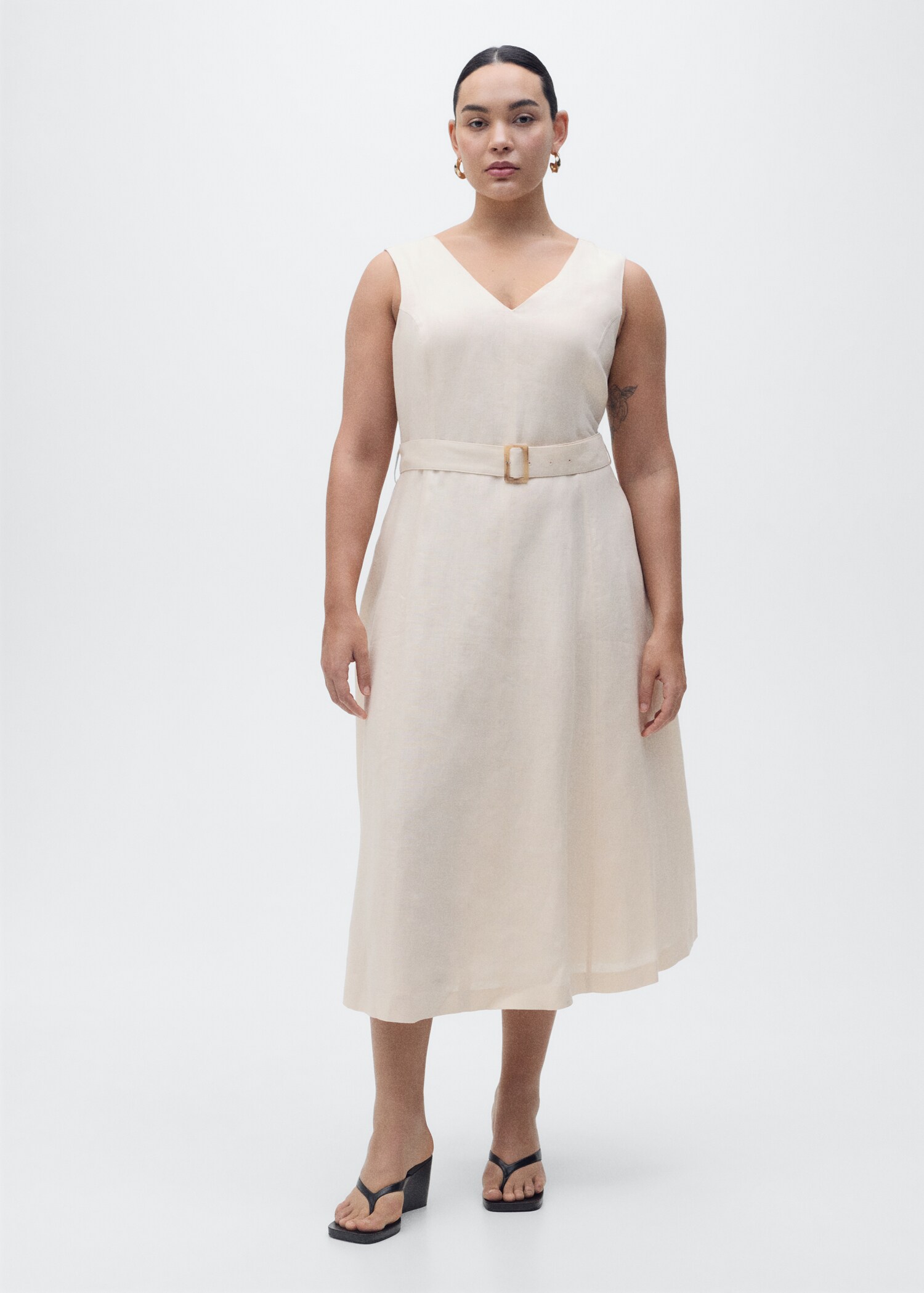 Belt linen dress - Details of the article 3