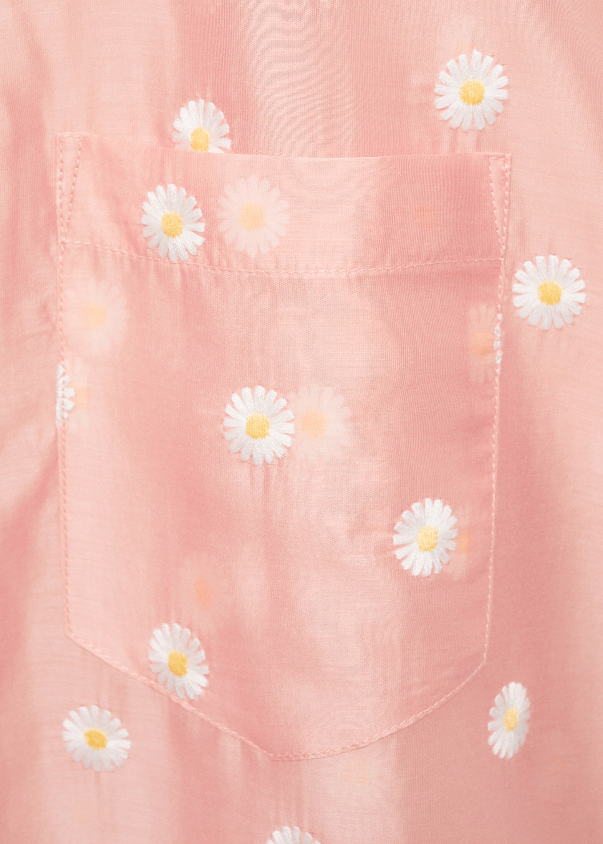 Floral-embroidered lyocell shirt - Details of the article 0