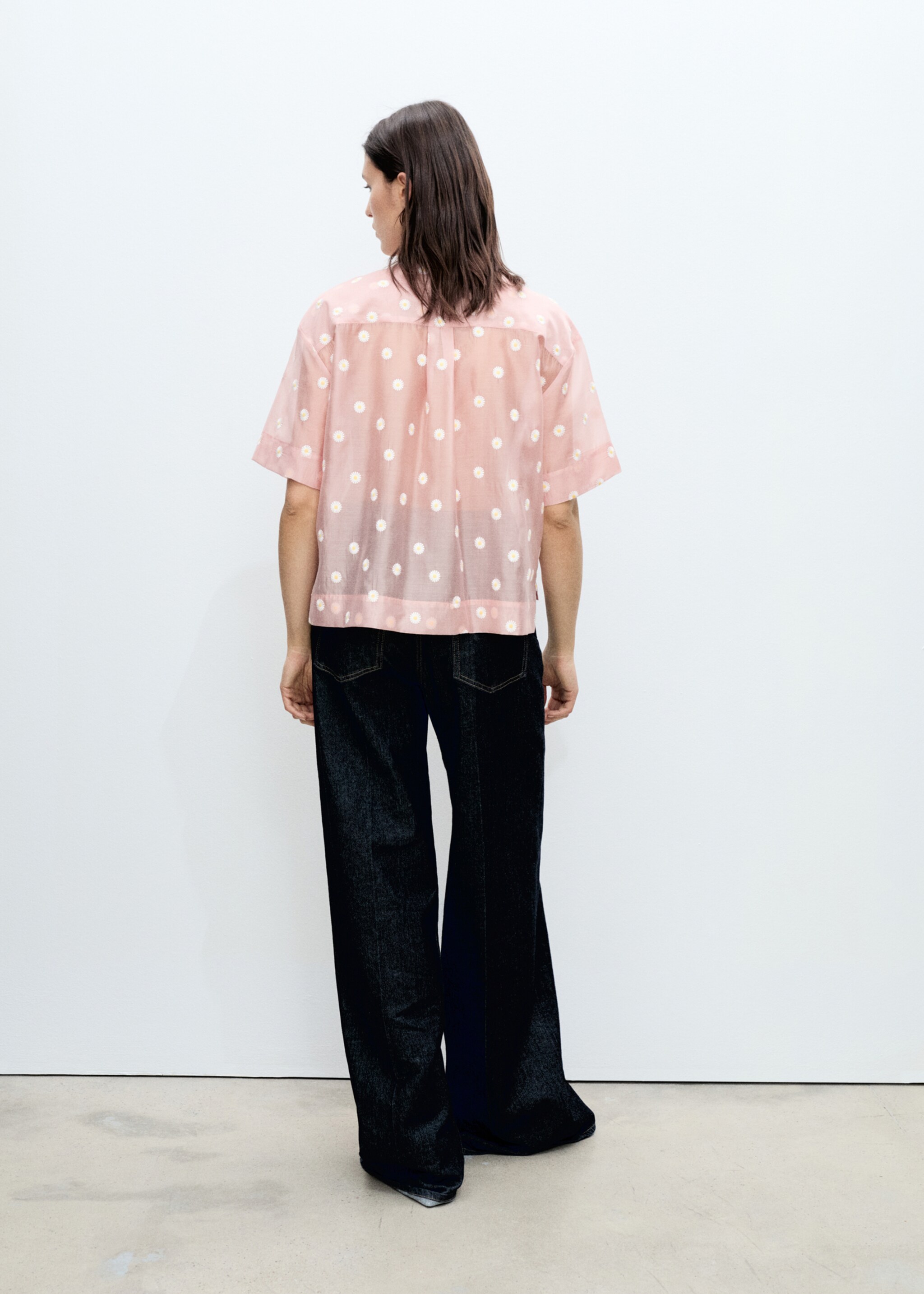 Floral-embroidered lyocell shirt - Reverse of the article