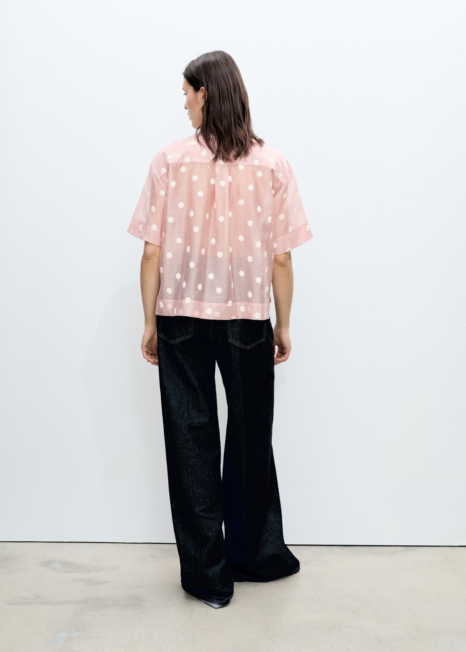 Floral-embroidered lyocell shirt - Reverse of the article
