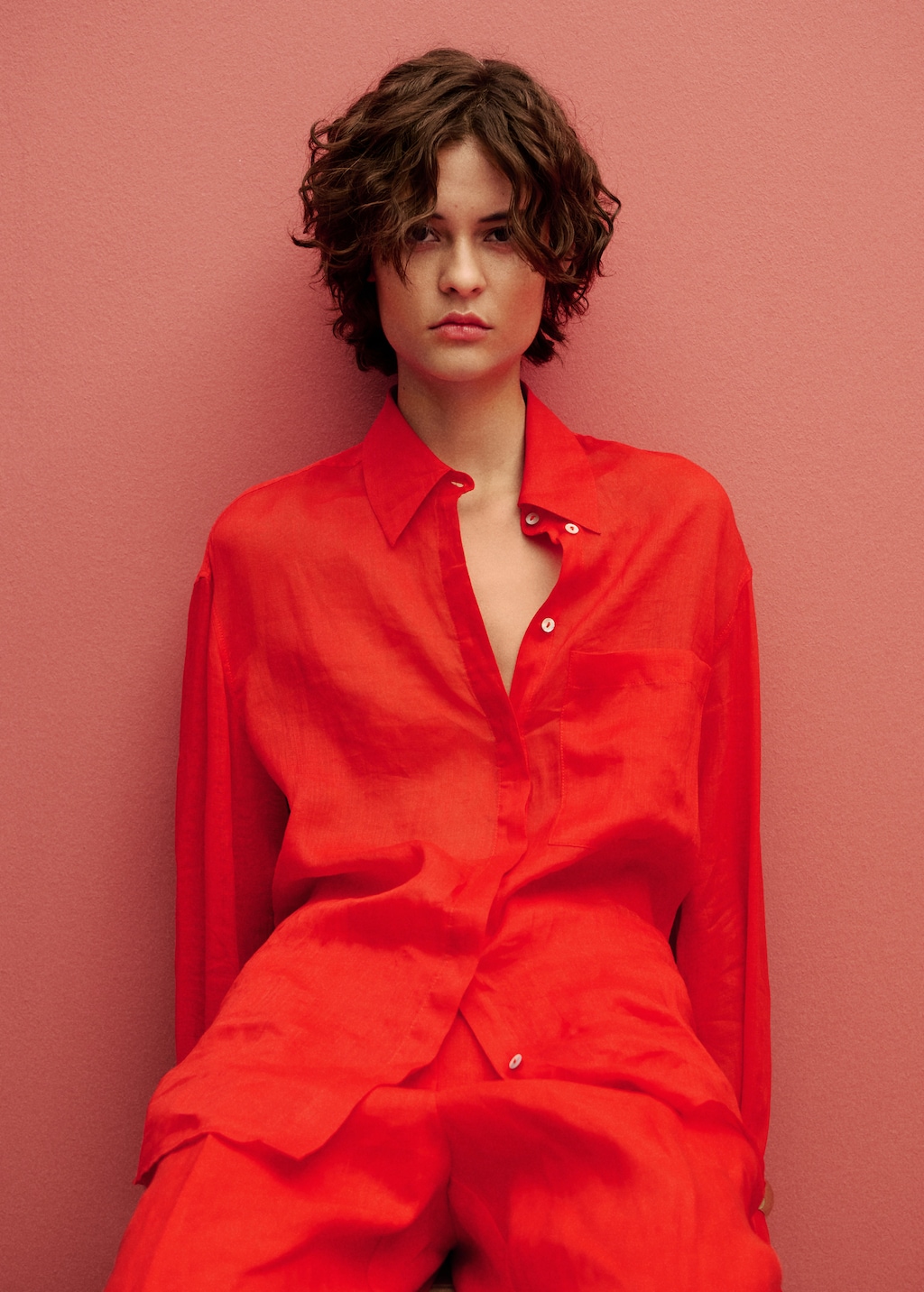 Ramie shirt with pocket - image 3