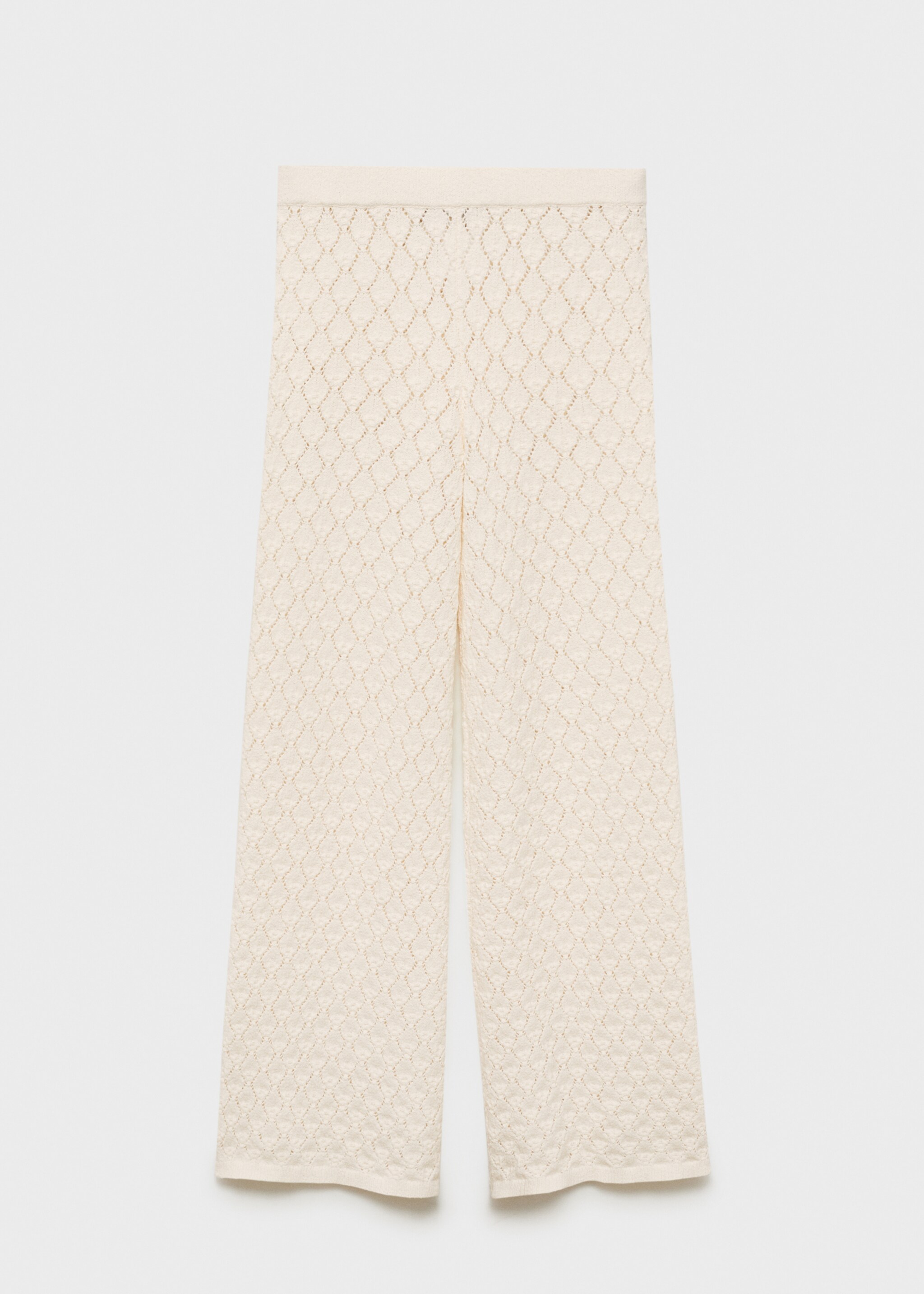 Straight-fit openwork knitted trousers - Article without model