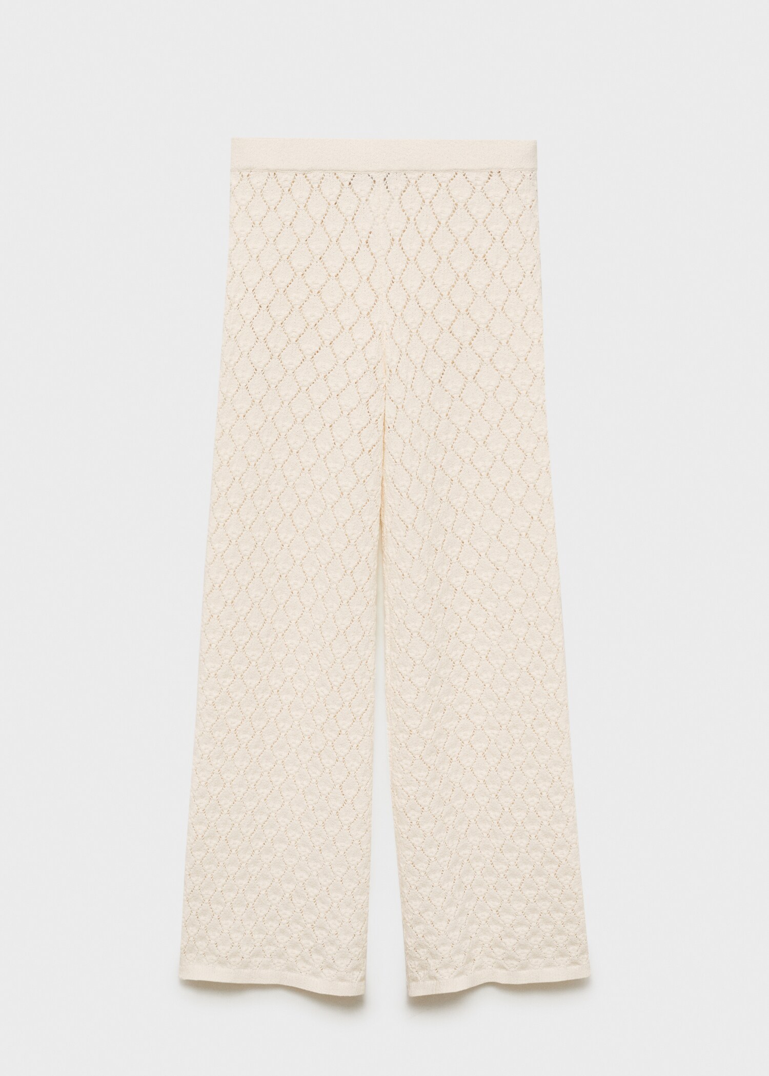 Straight-fit openwork knitted trousers - Article without model