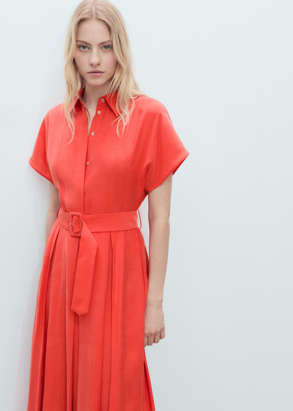 Mango Flared midi-dress with belt