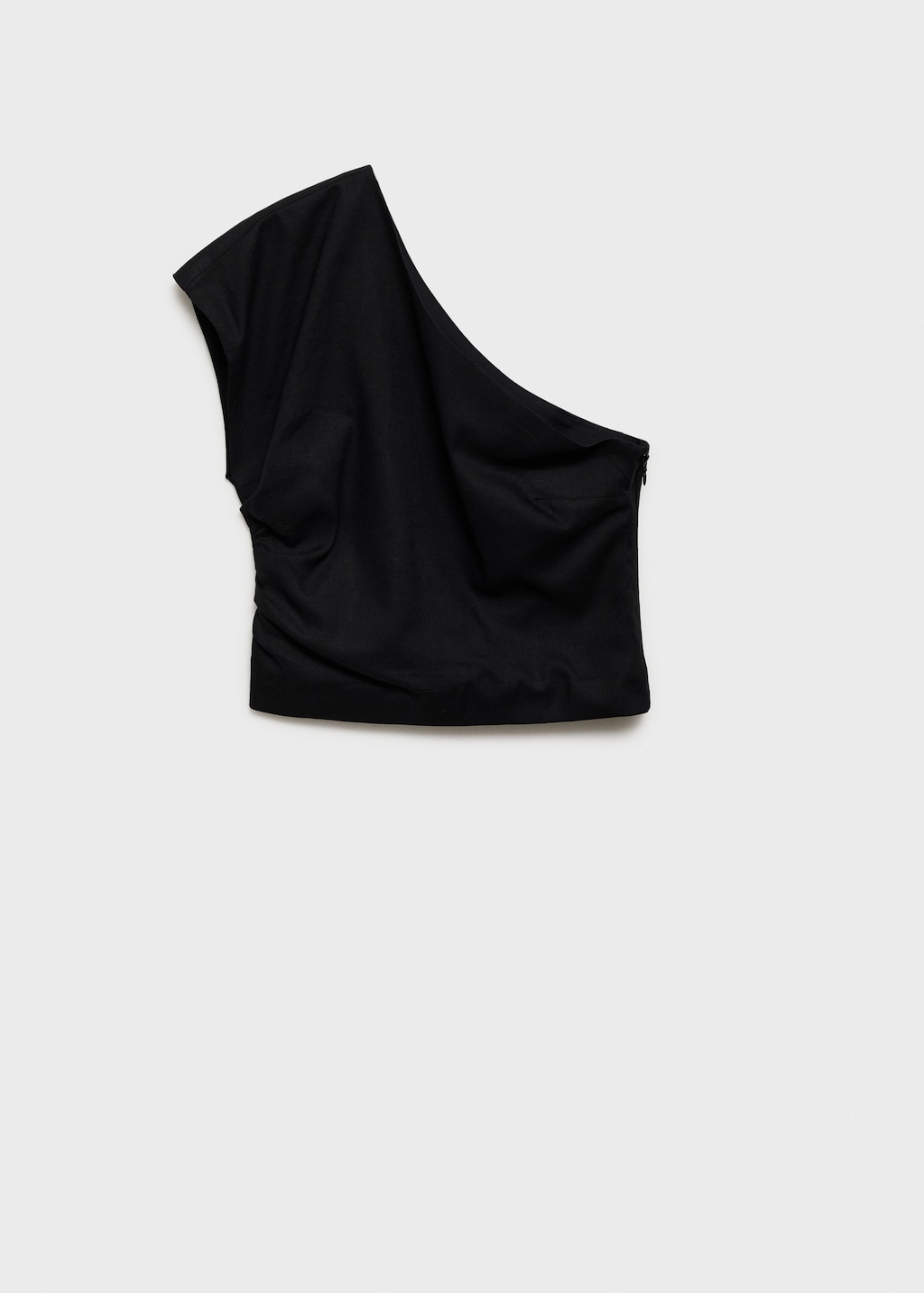 Asymmetrical linen top - Women | MANGO USA