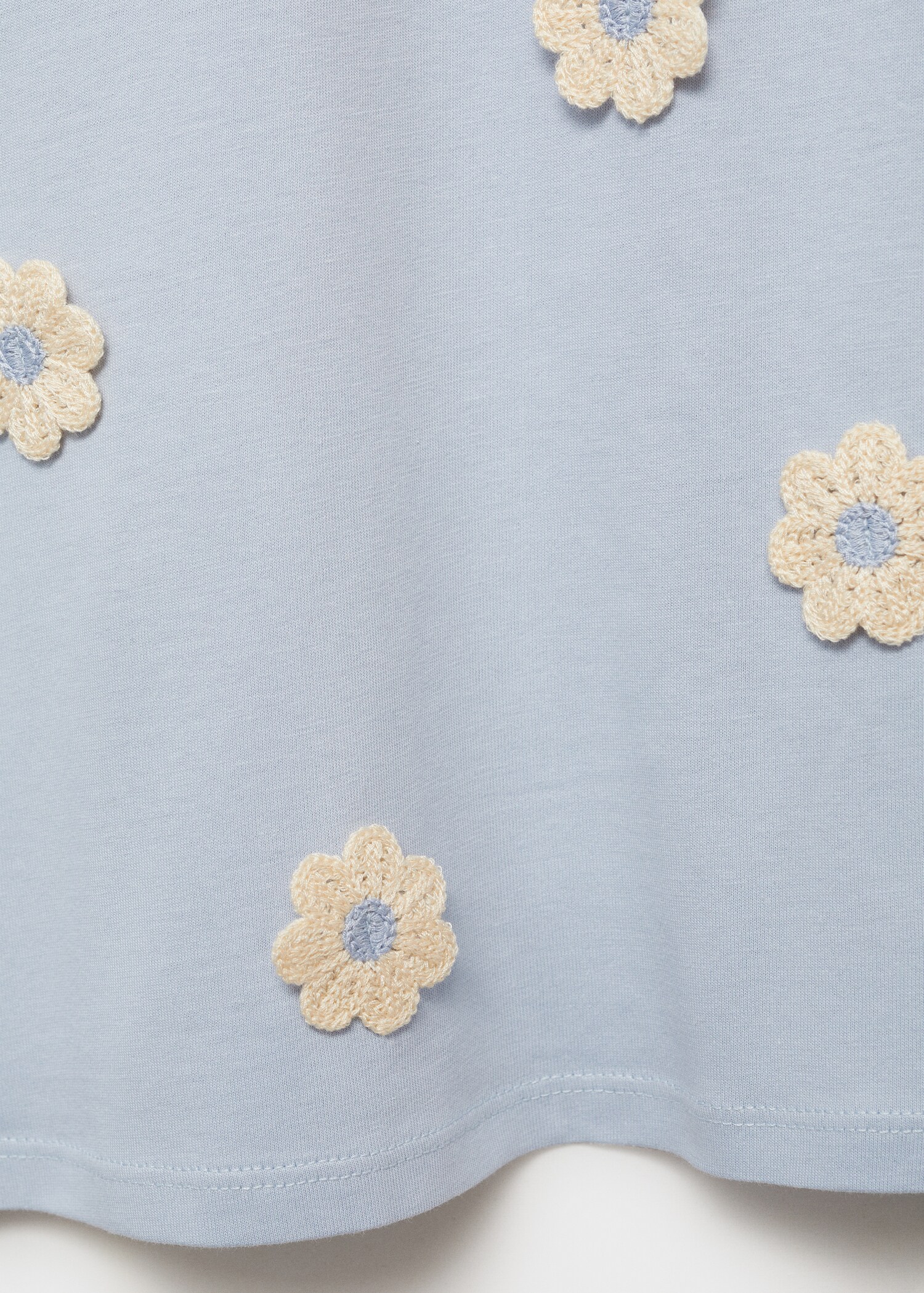 Baumwoll-T-Shirt mit Blumenapplikation - Detail des Artikels 0