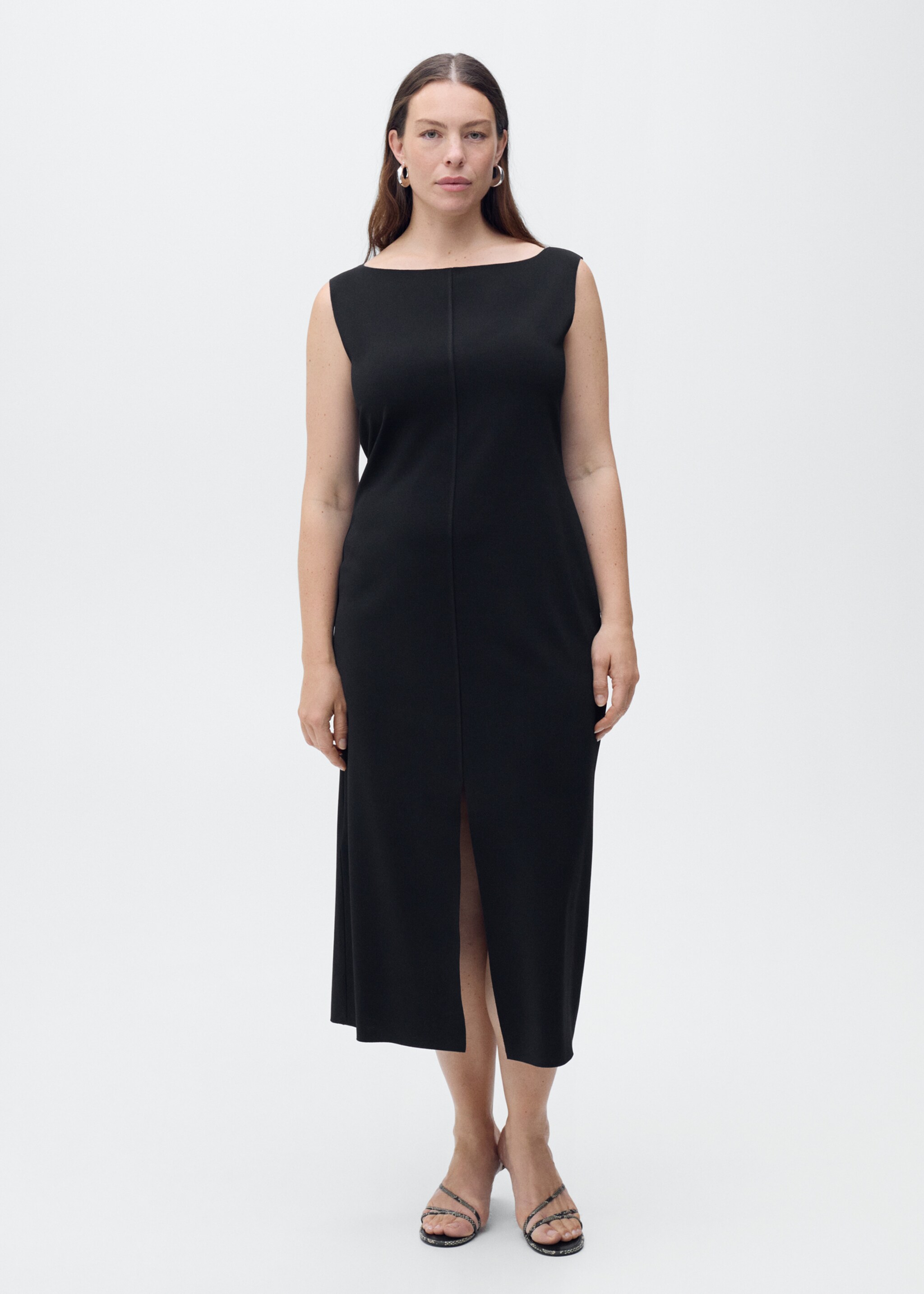 Boat-neck knitted dress - Details of the article 3