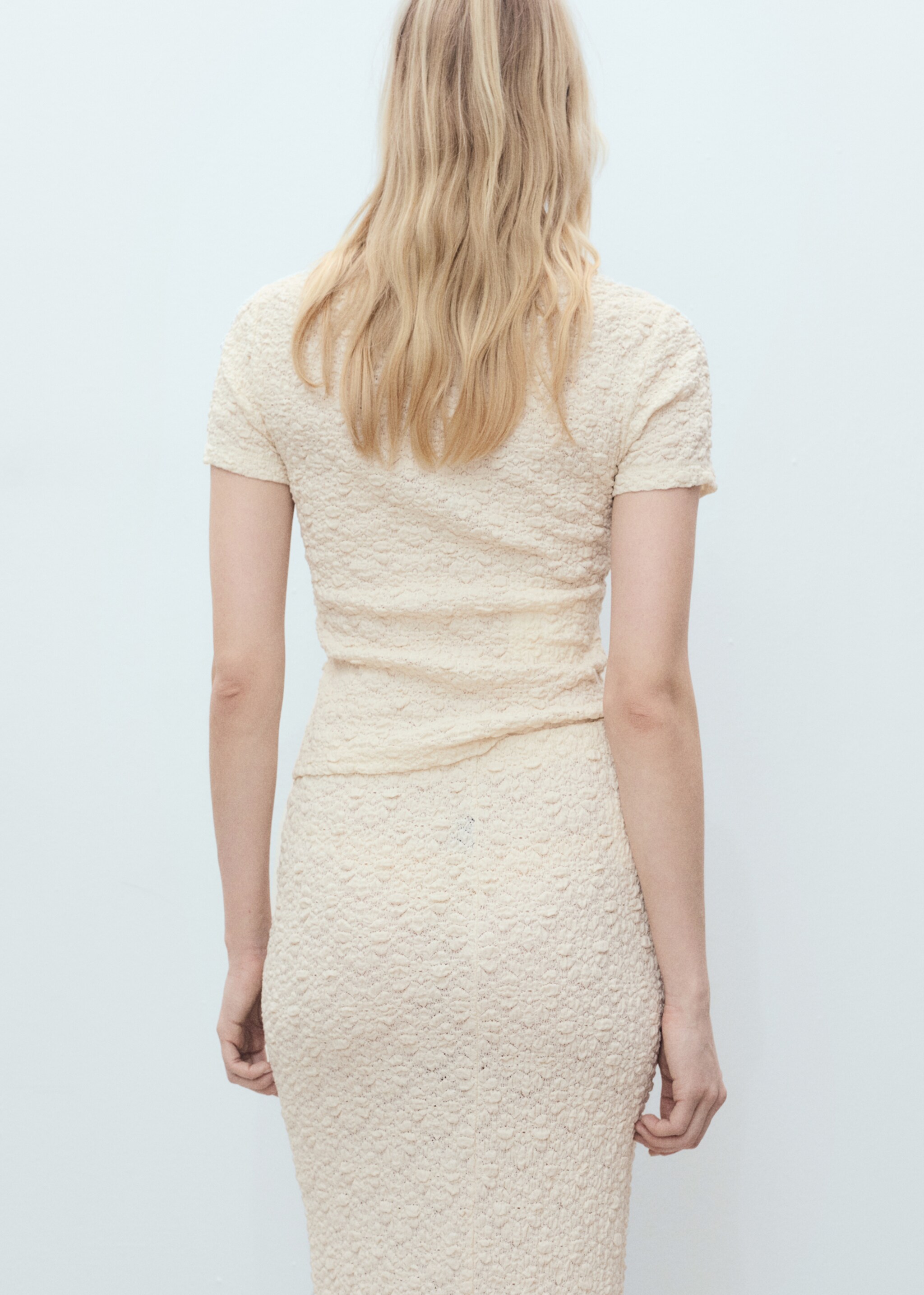 Textured cotton-blend t-shirt - Reverse of the article