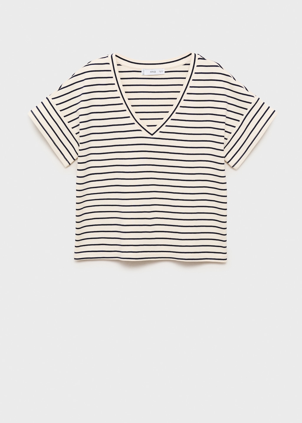 ☆MUCENT☆ Emma V-neck Striped Long Sleeve T-shirt 2 Colors MUSINSA公式 | MUCENT Emma V-neck Striped Long Sleeve T-shirt