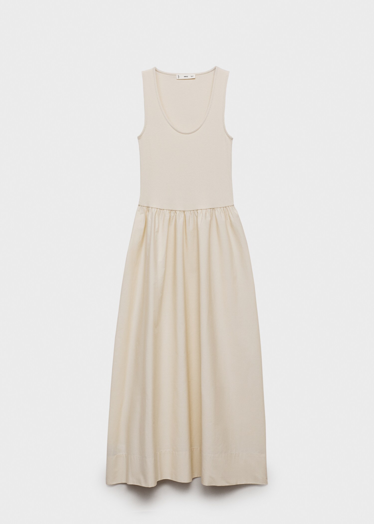 Flared dress in combined fabric - Article without model