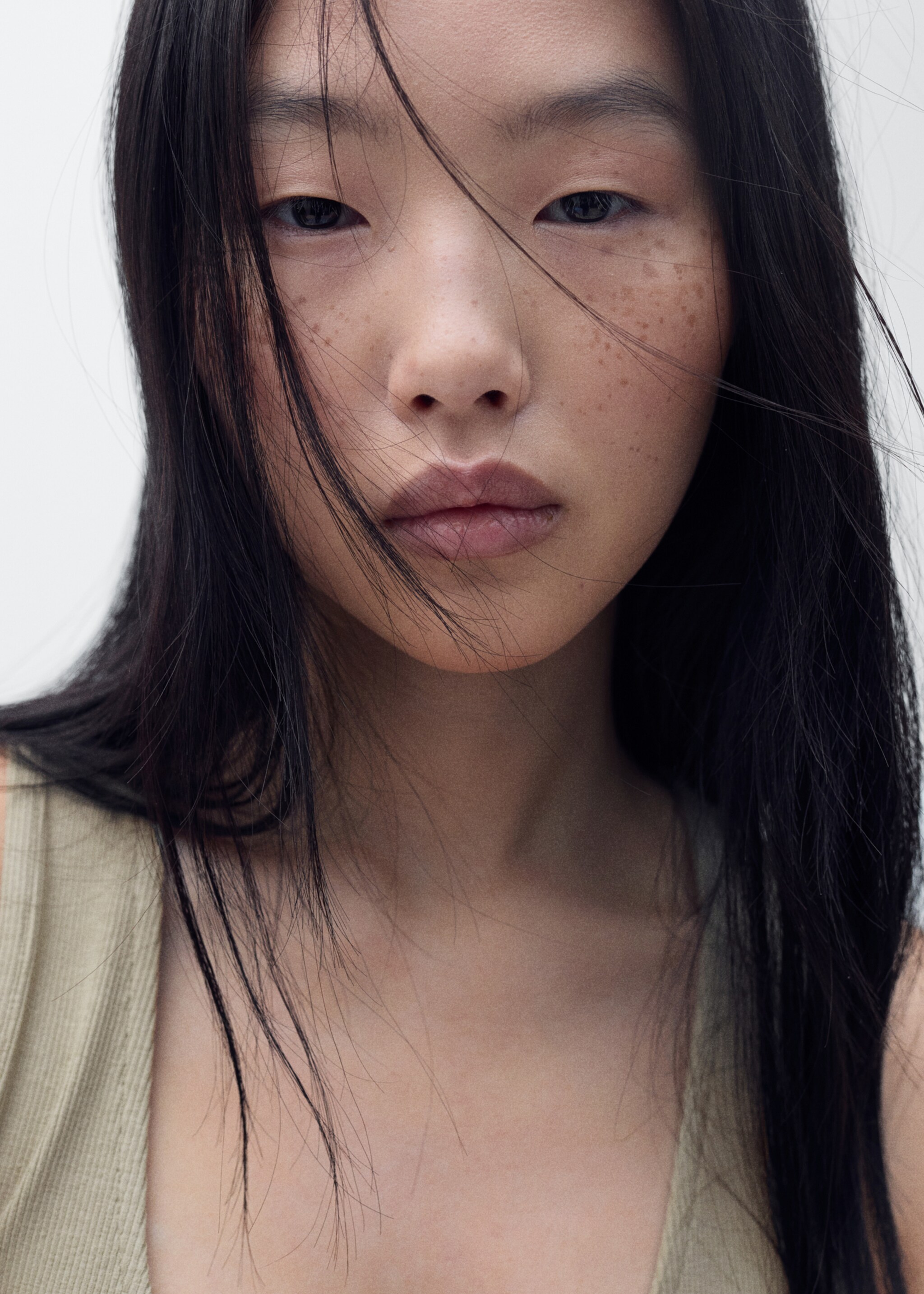 Flared dress in combined fabric - Details of the article 1