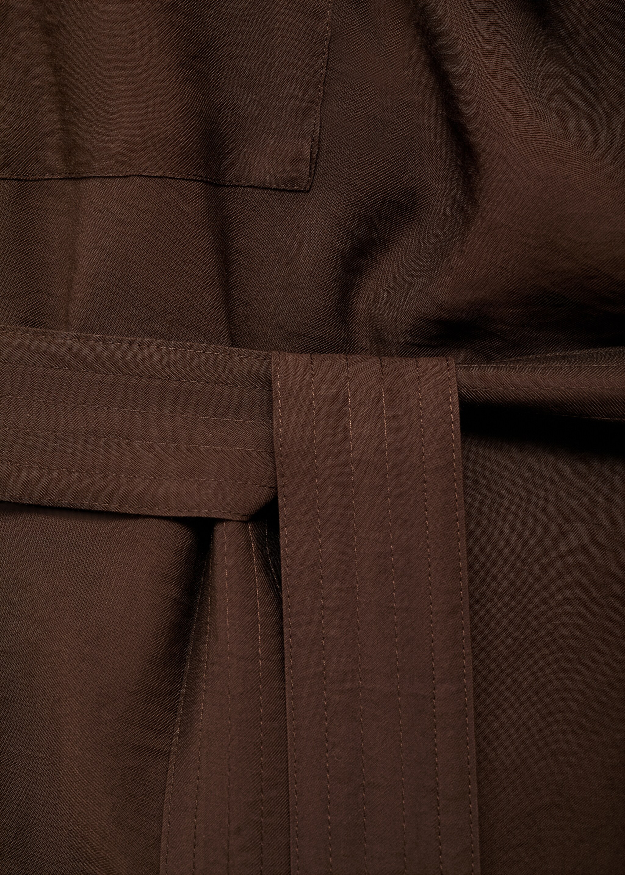 Blouse with draped neck and belt - Details of the article 0