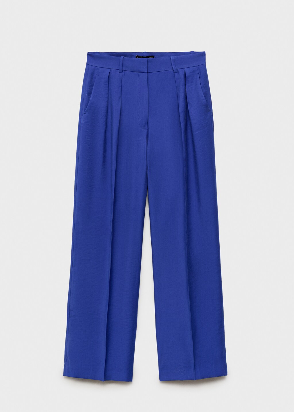 Wide-leg pleated suit pants