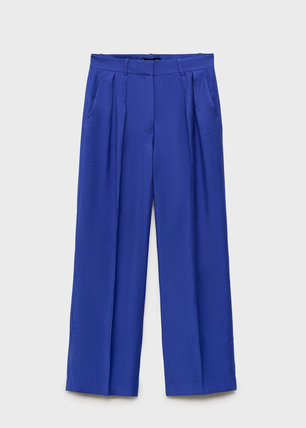 Wide-leg pleated suit pants