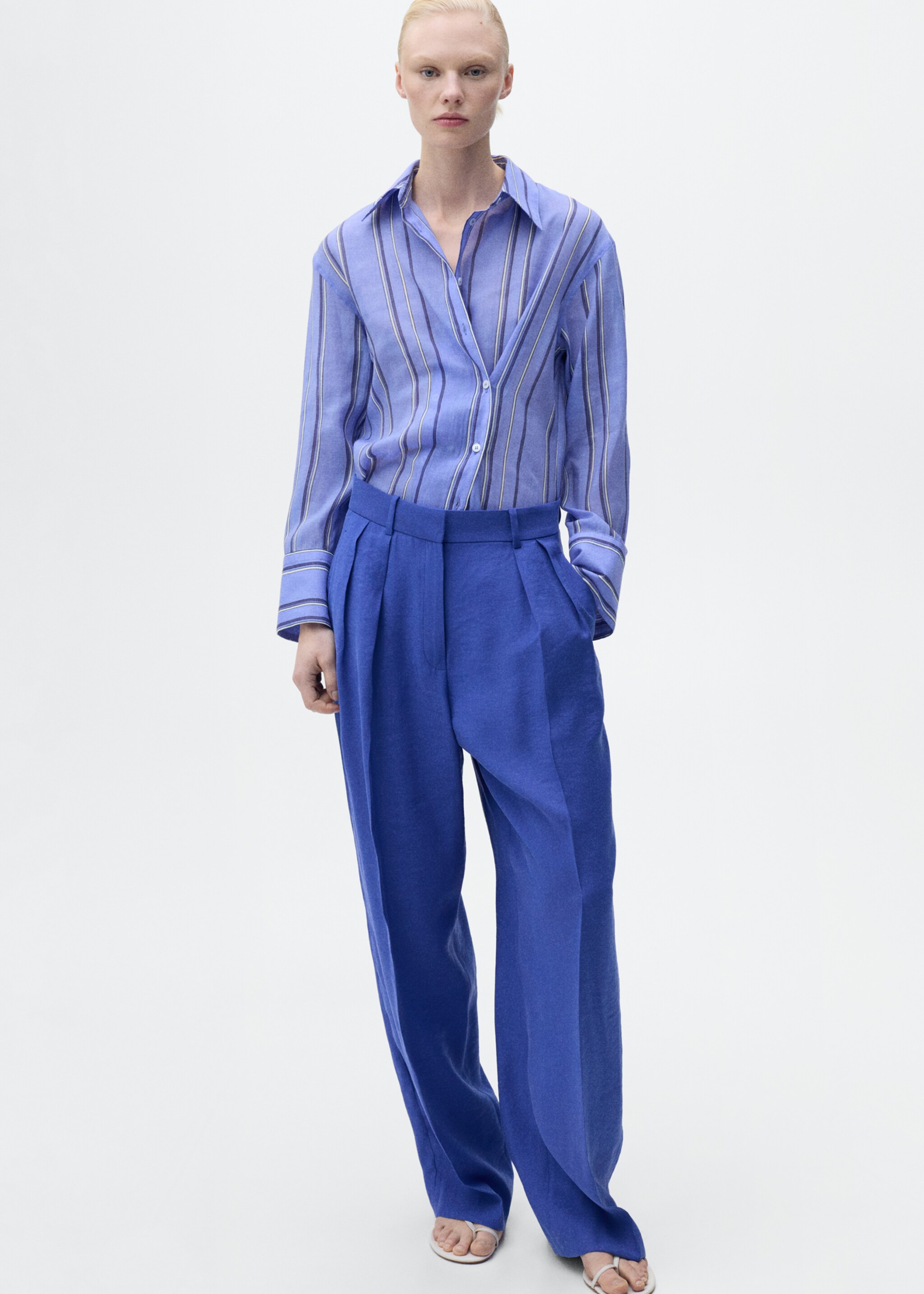 Pleated wideleg suit trousers - Details of the article 1