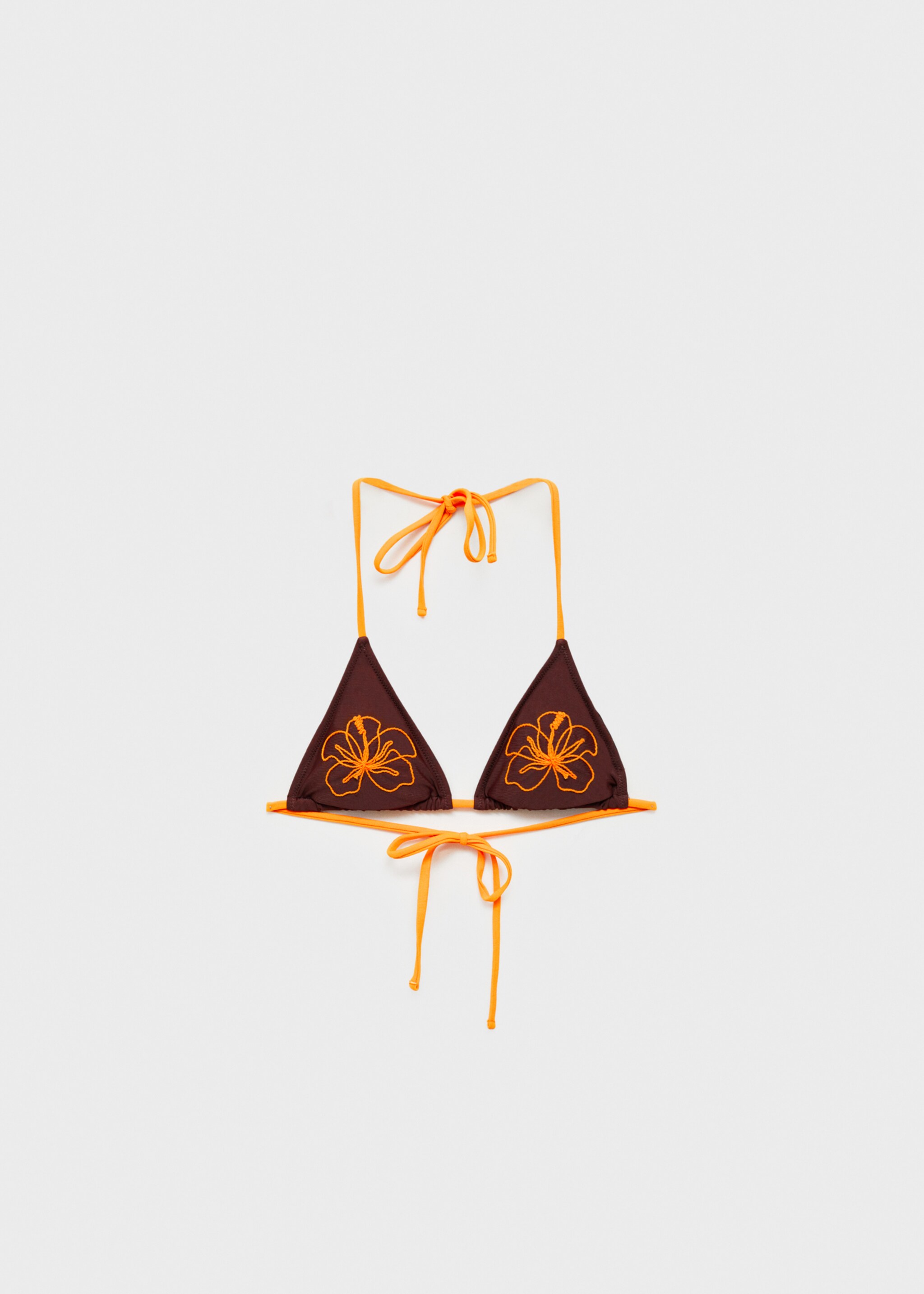 Embroidered-flower bikini top - Article without model