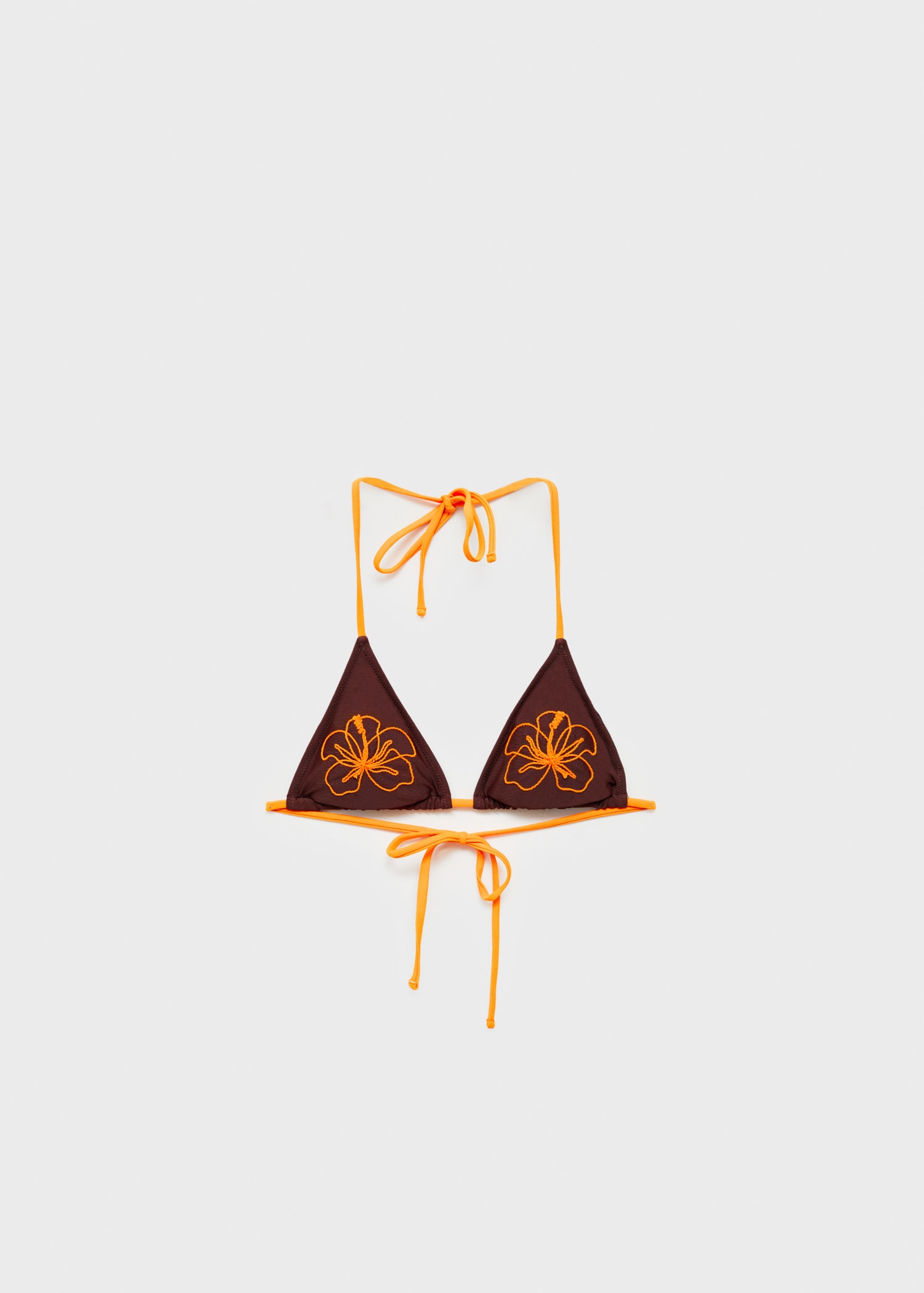Embroidered-flower bikini top - Article without model