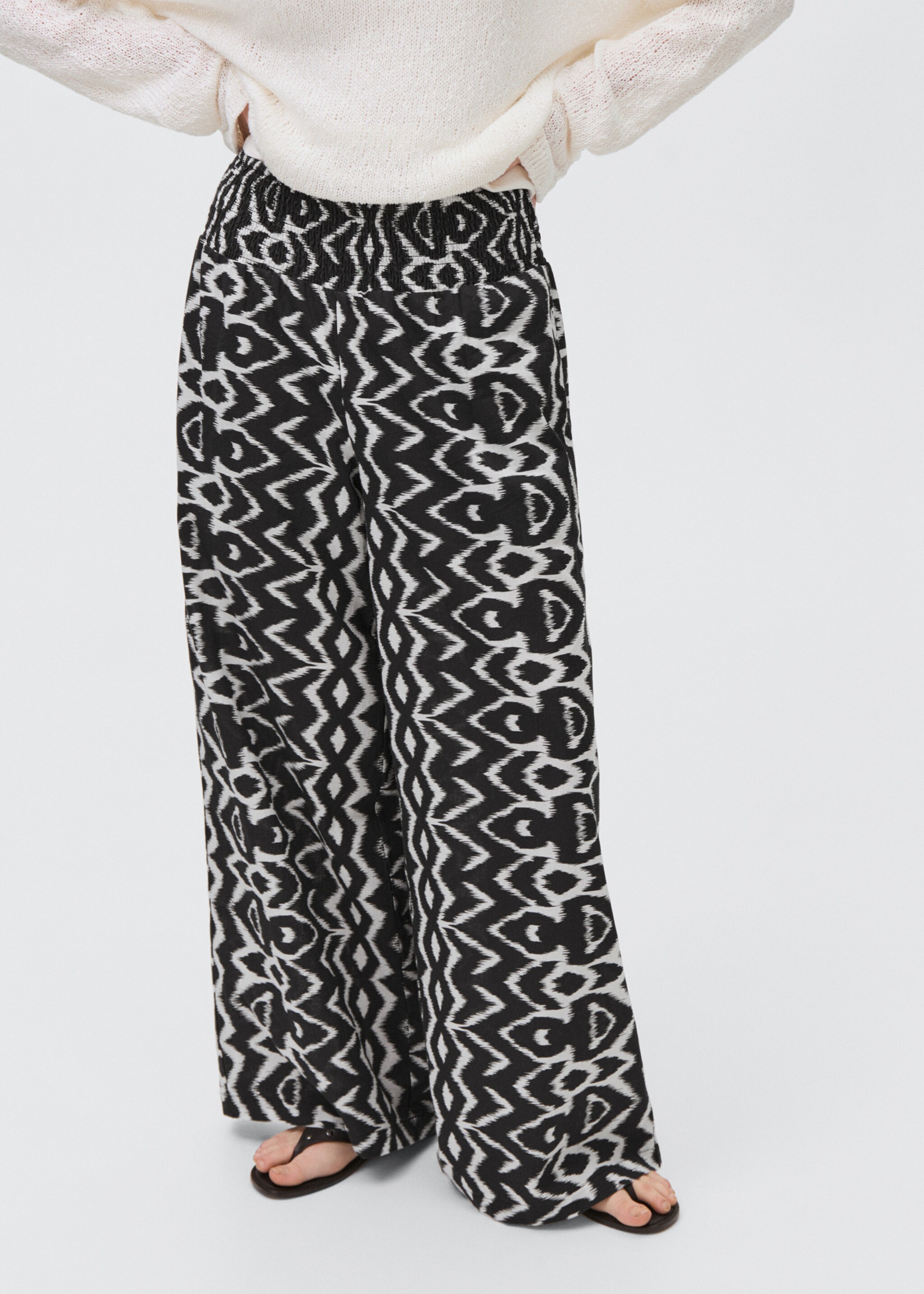 Printed straight trousers - Medium plane