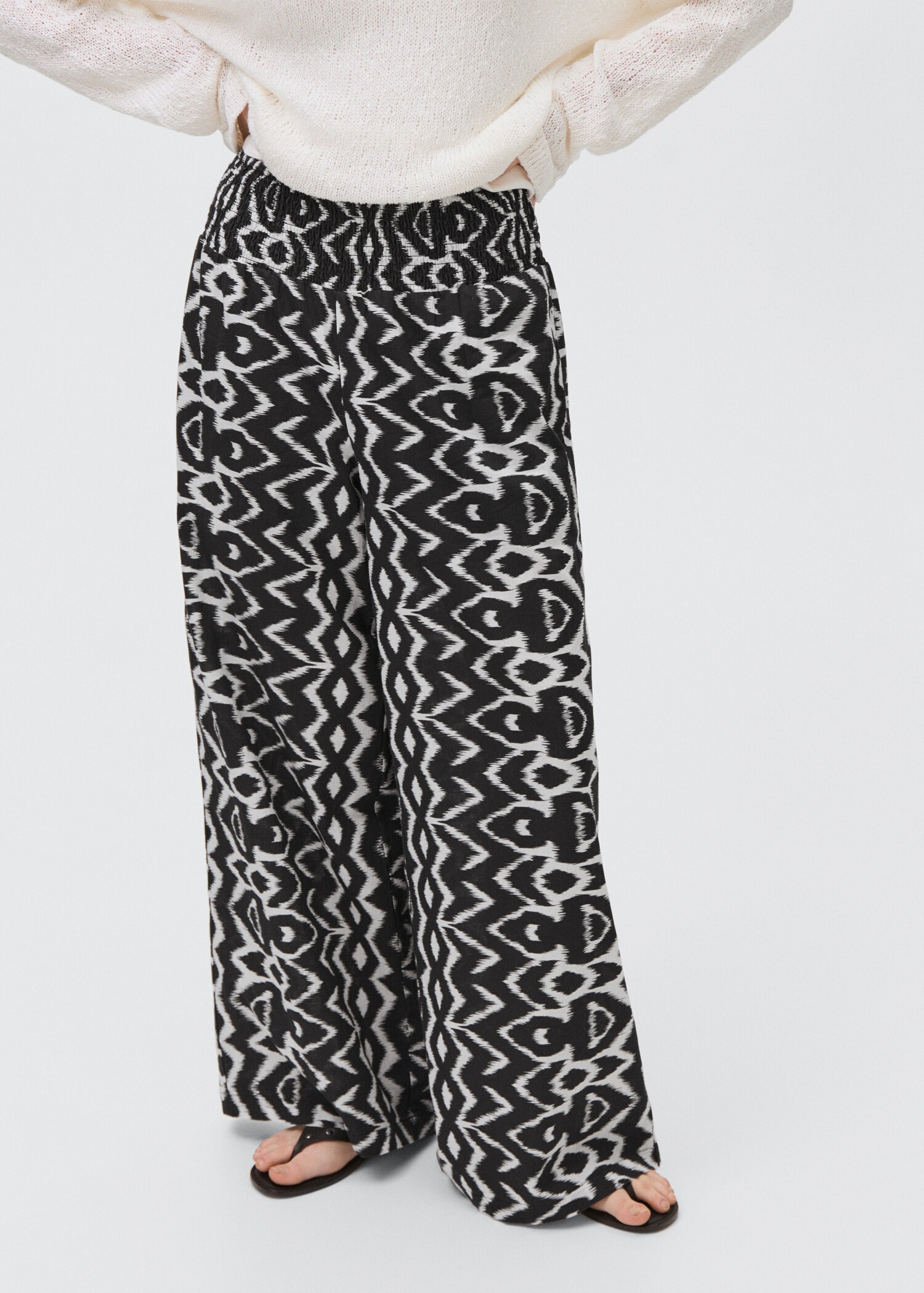 Printed straight trousers - Medium plane