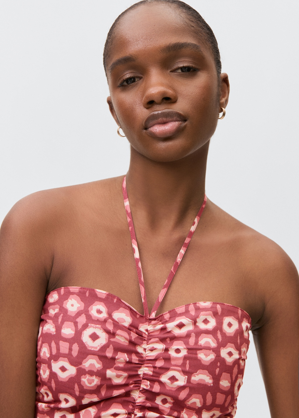 Printed ruched dress