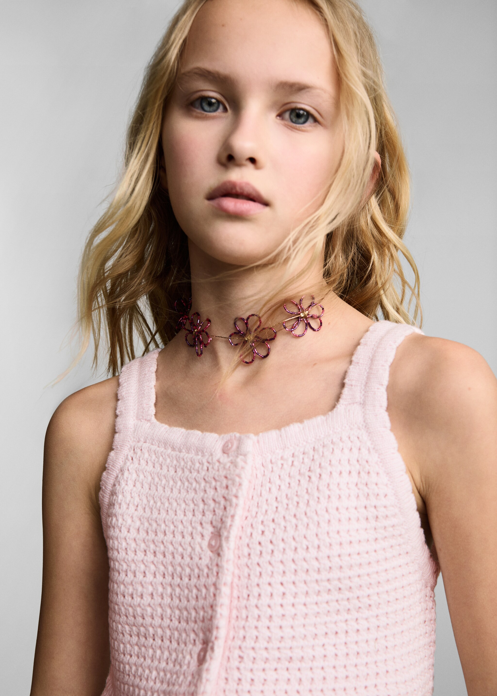 Buttoned knit top - Details of the article 1