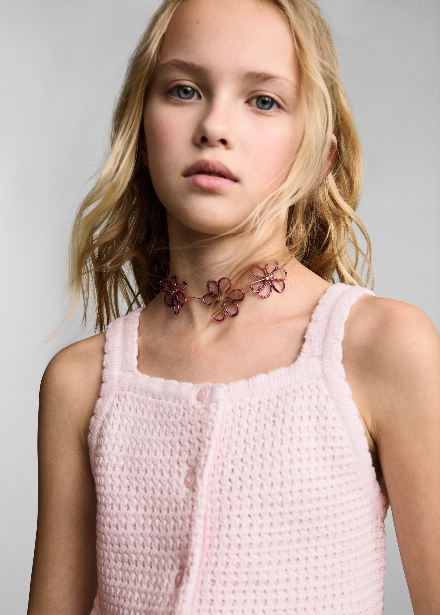Buttoned knit top - Details of the article 1