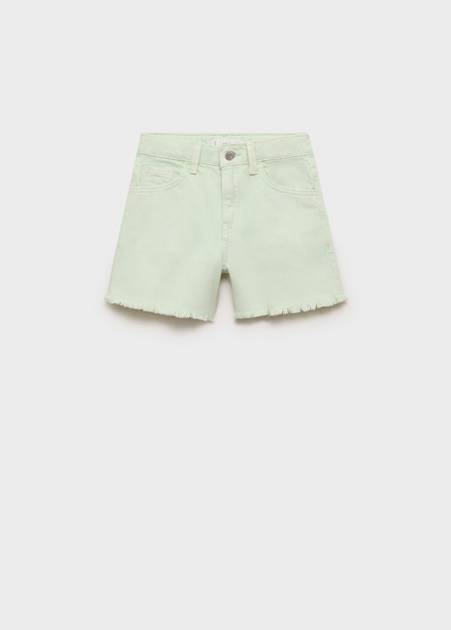 Denim shorts with frayed hem - Article without model
