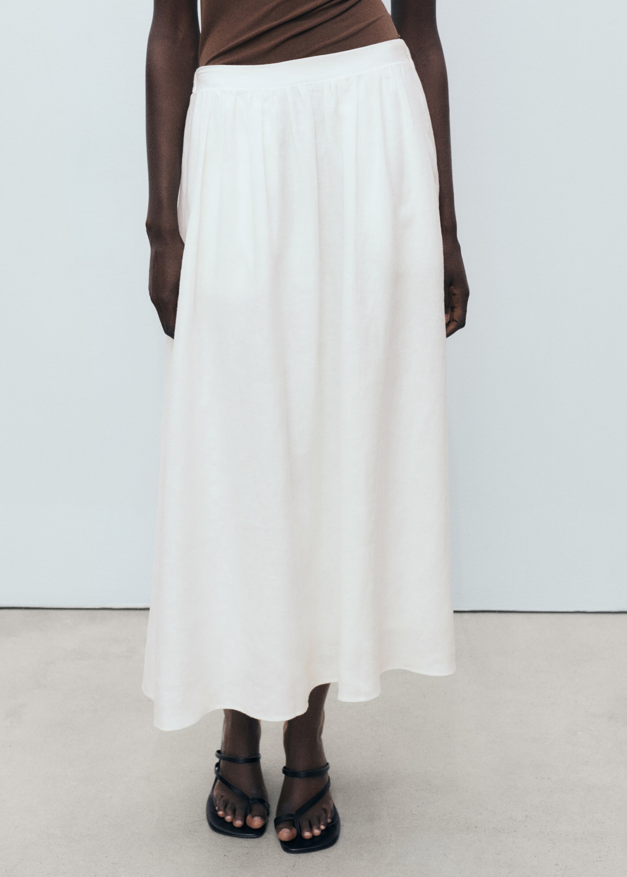 Flared linen skirt - Medium plane