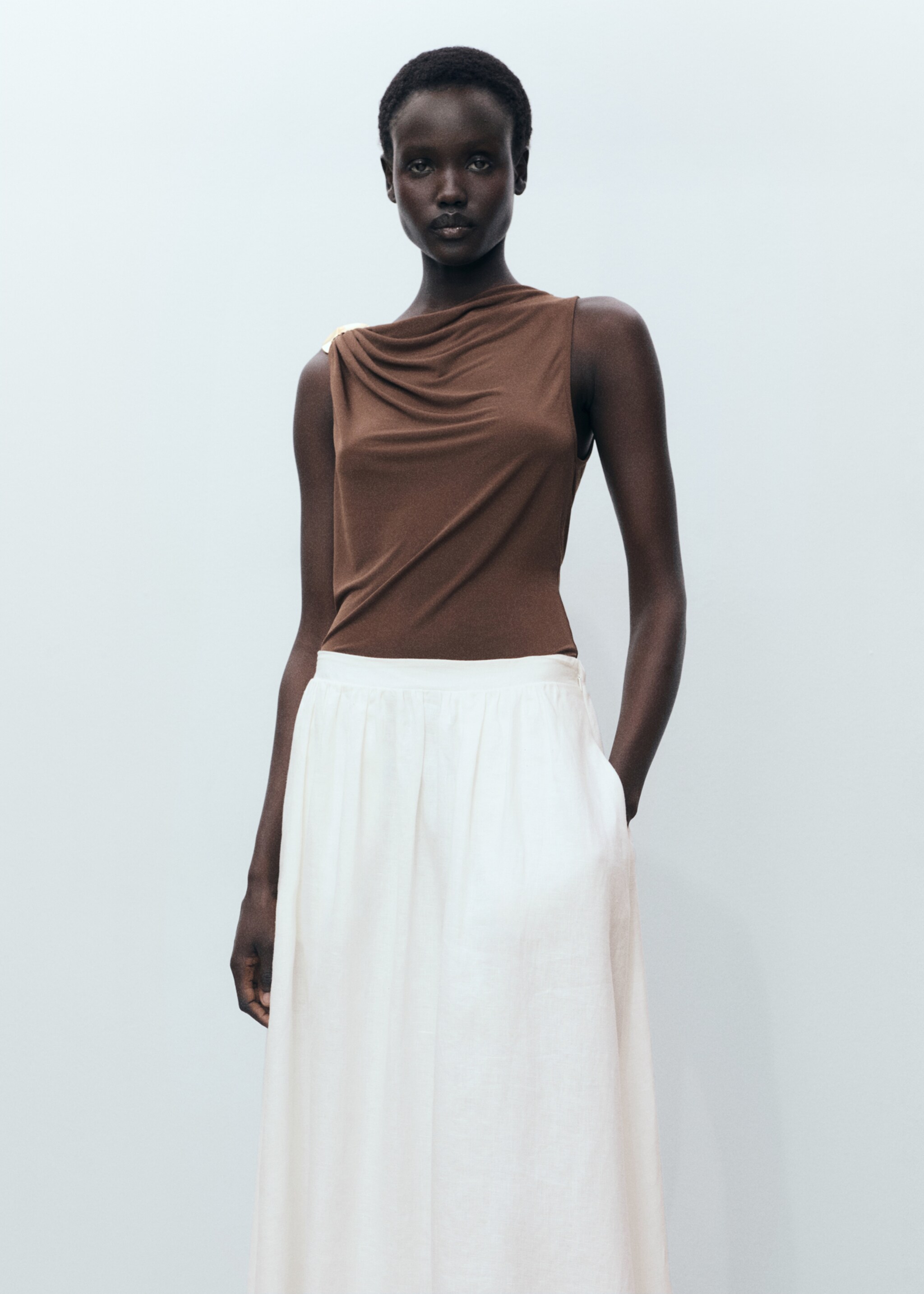 Flared linen skirt - Details of the article 1