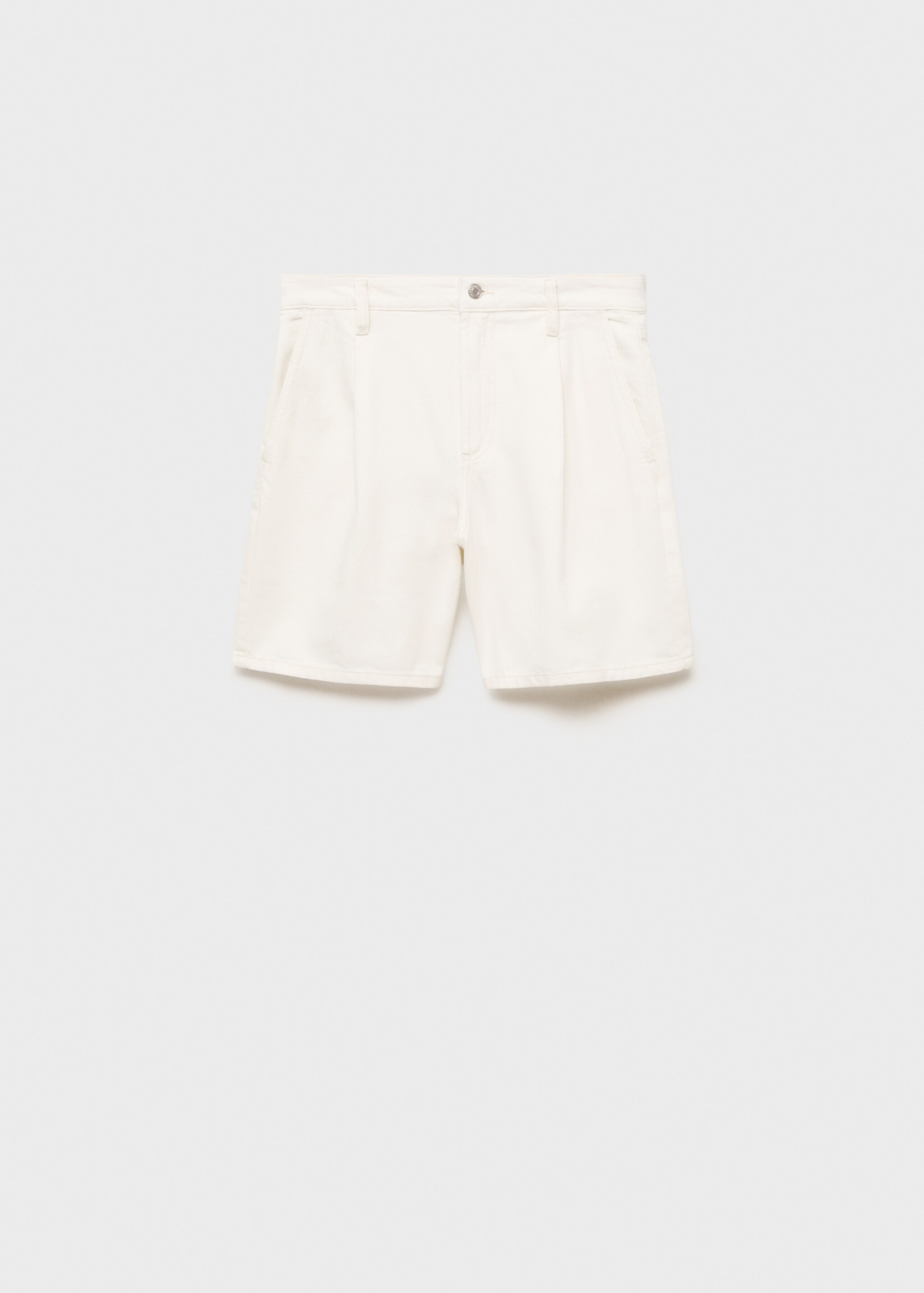 Pleated denim Bermuda shorts - Article without model