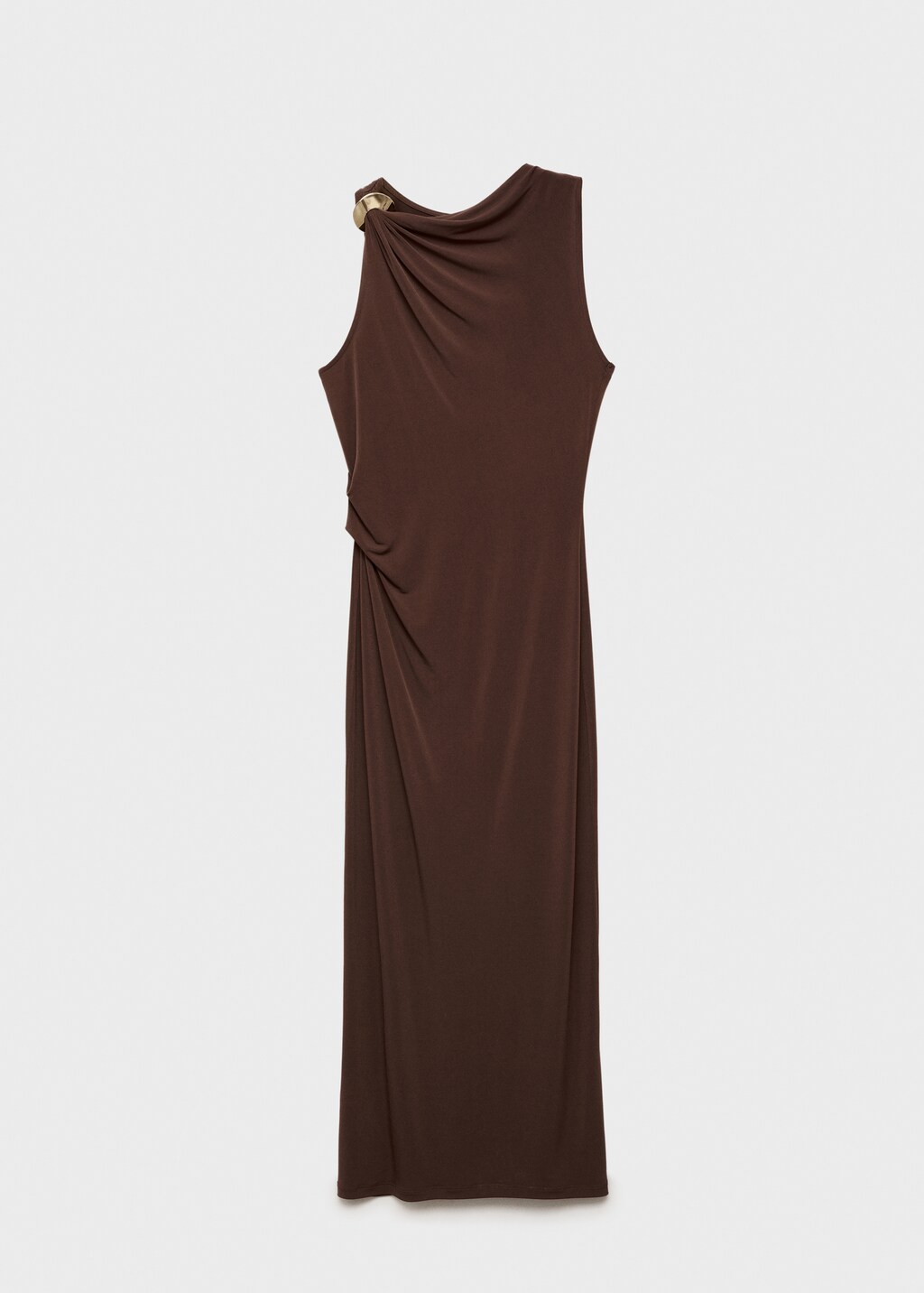 Draped dress with metallic detail - image 5