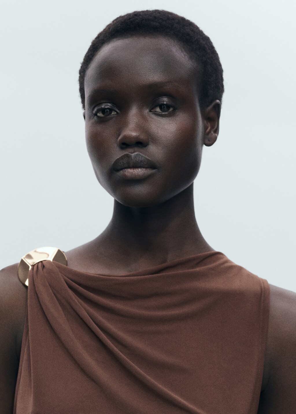 Draped dress with metallic detail - Women | MANGO USA