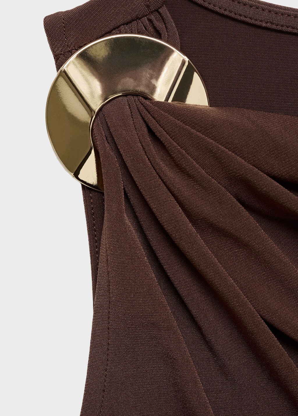 Draped dress with metallic detail