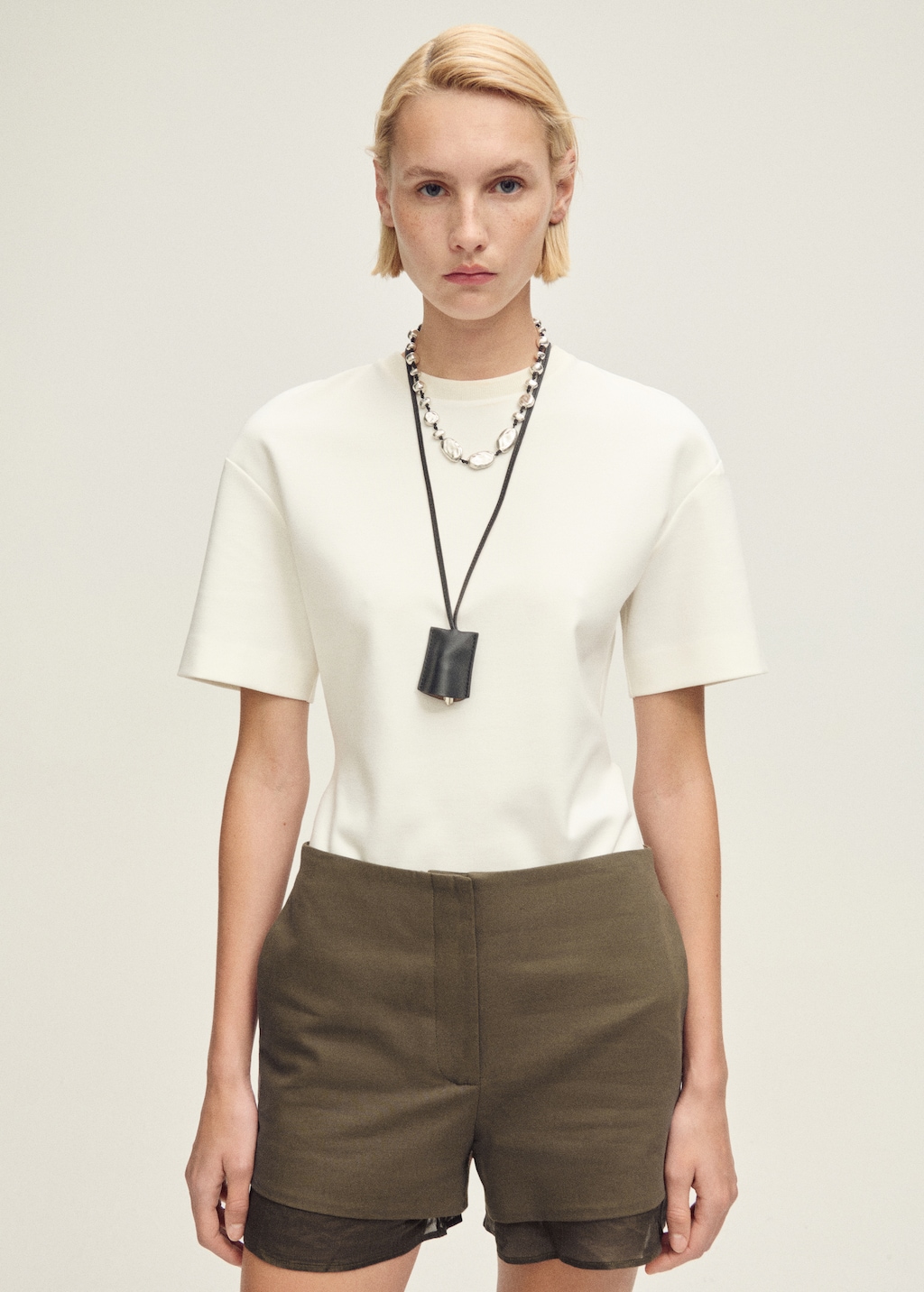 Mango Combined linen-blend shorts