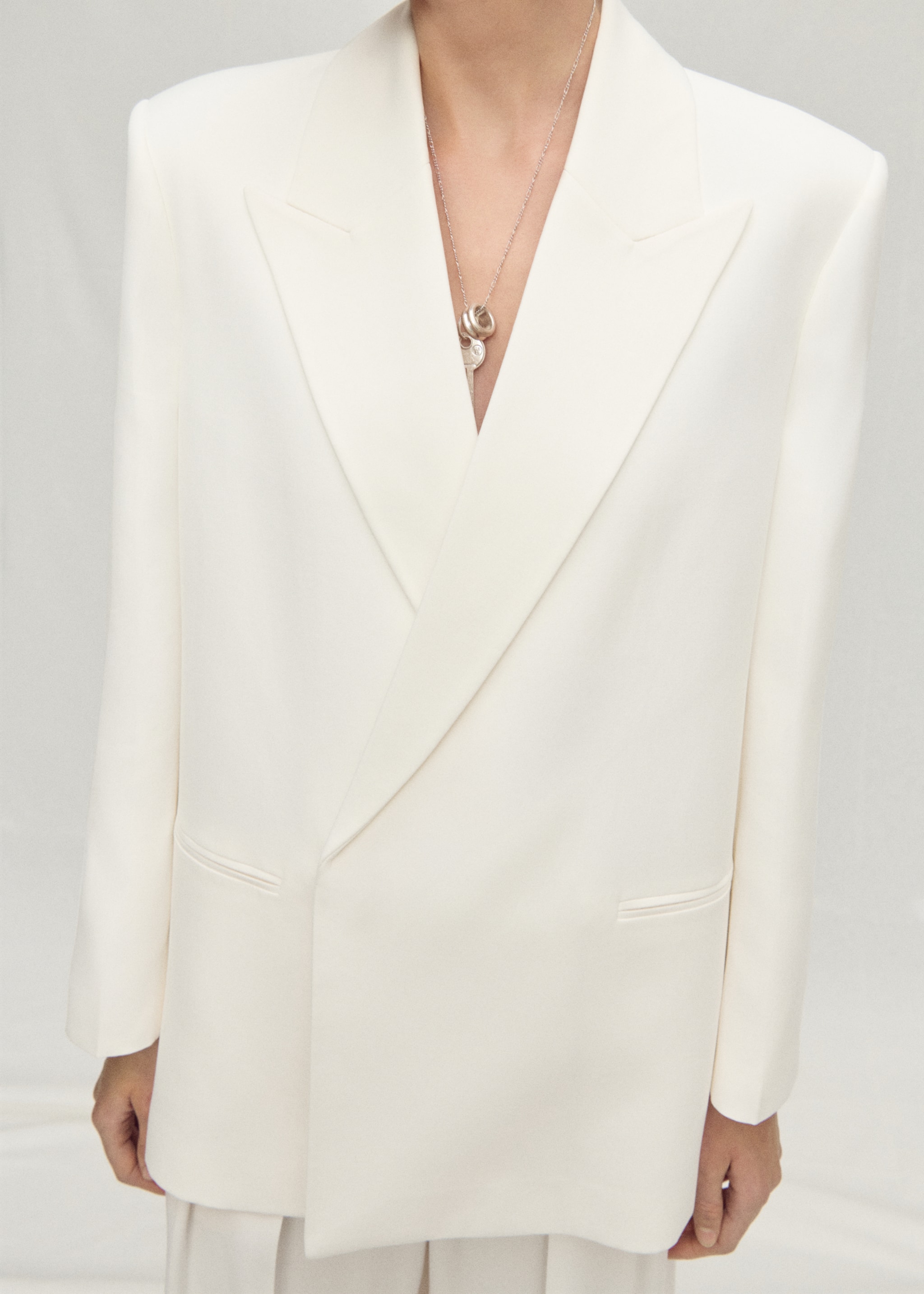 Blazer costume lyocell croisé - Plan moyen