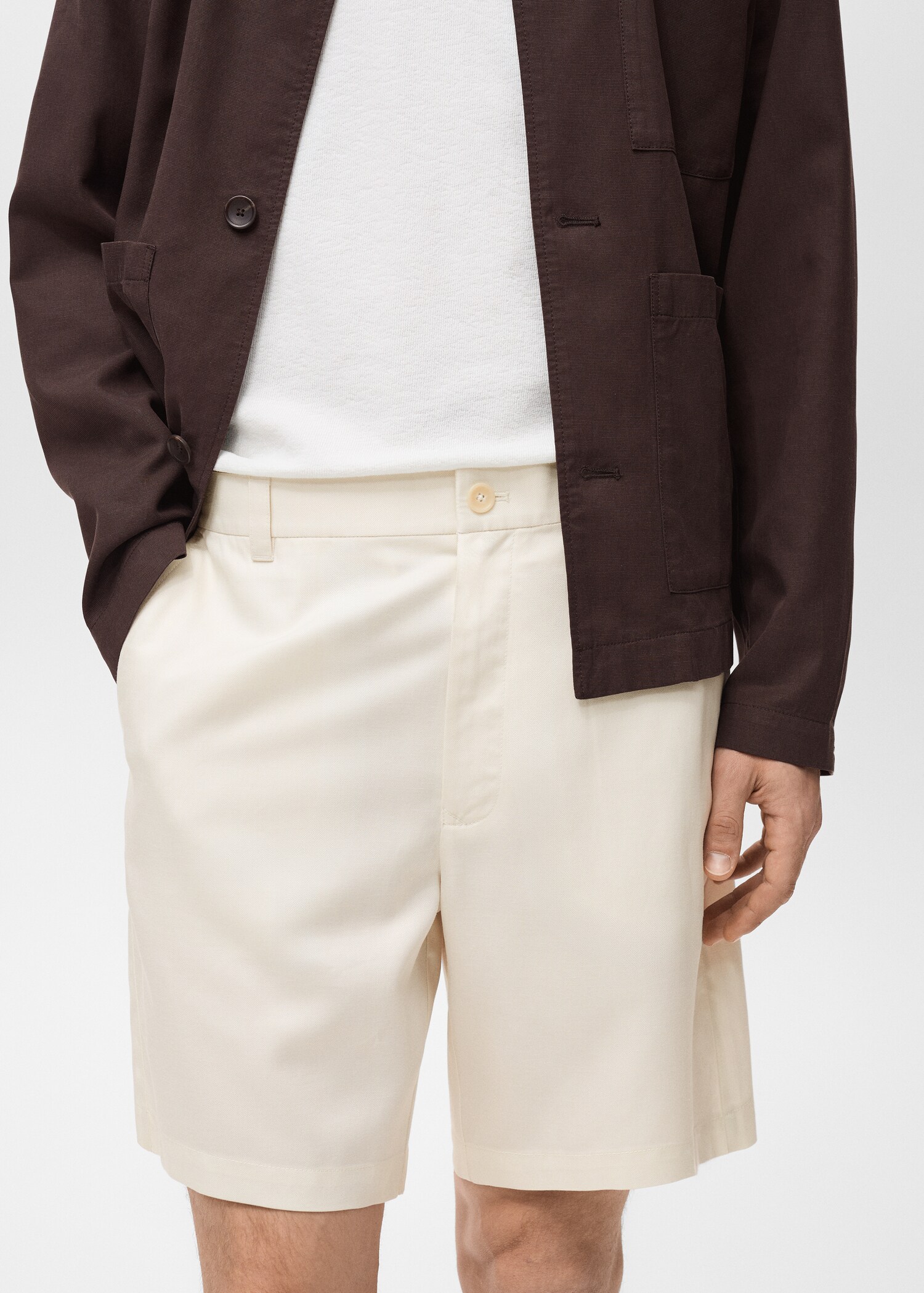 Straight fluid bermuda shorts - Details of the article 1
