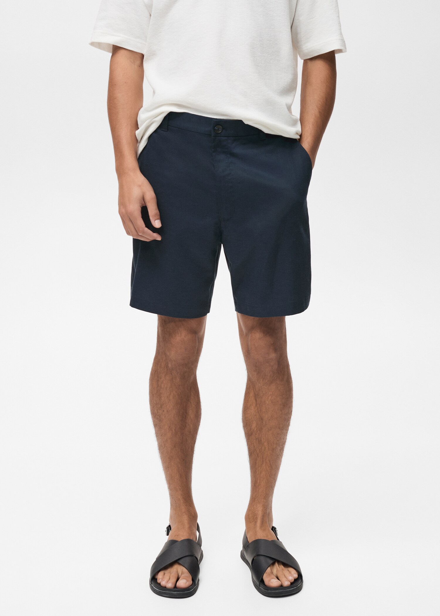 Straight fluid bermuda shorts - Medium plane