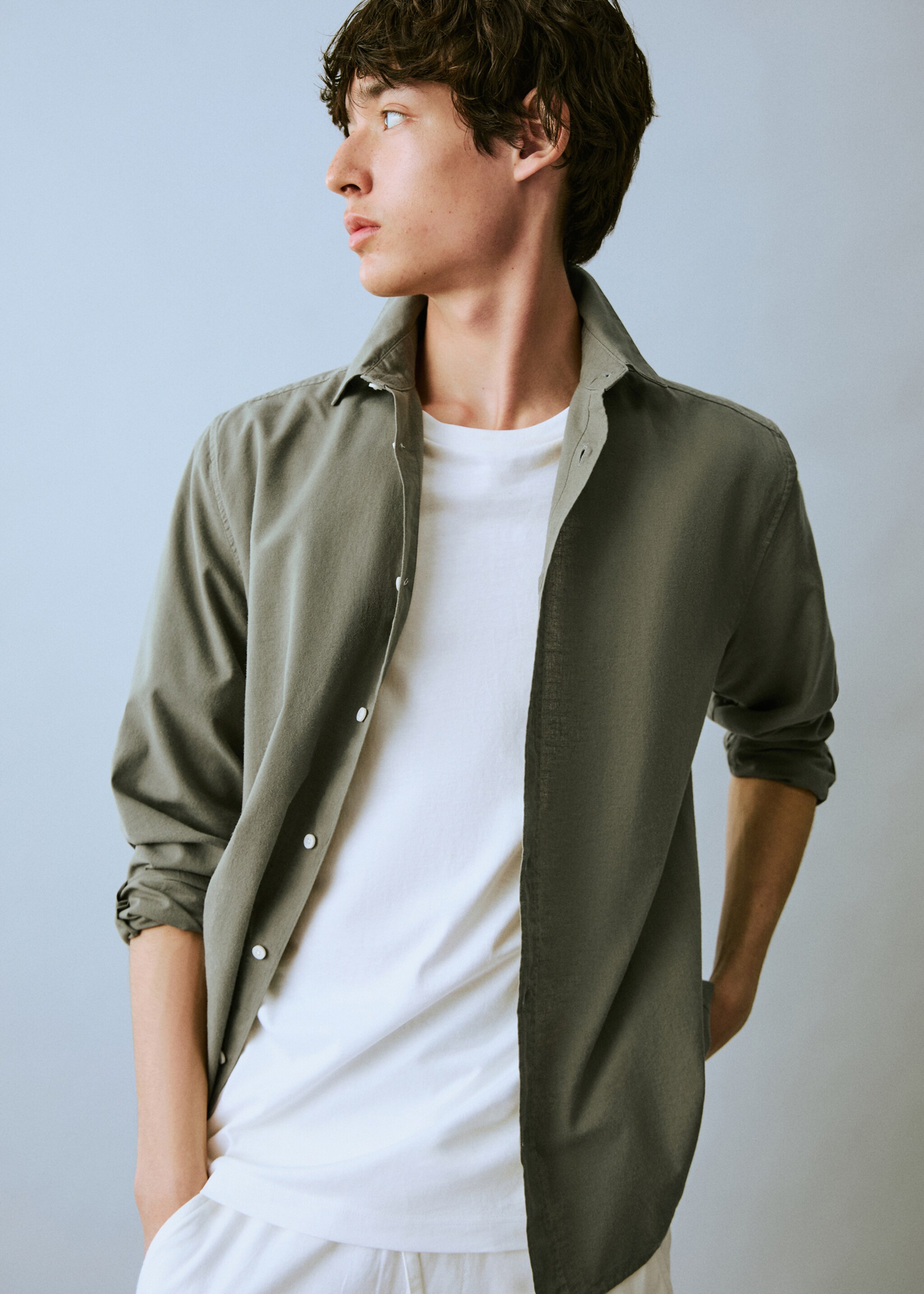 Camicia Oxford lino - Piano medio