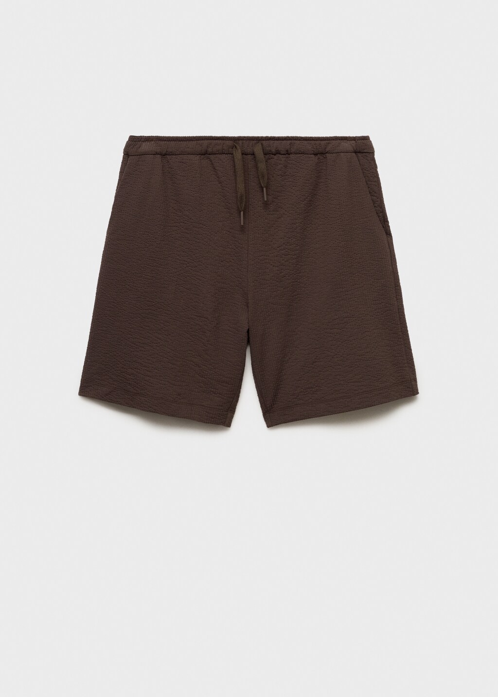 Seersucker shorts with drawstring