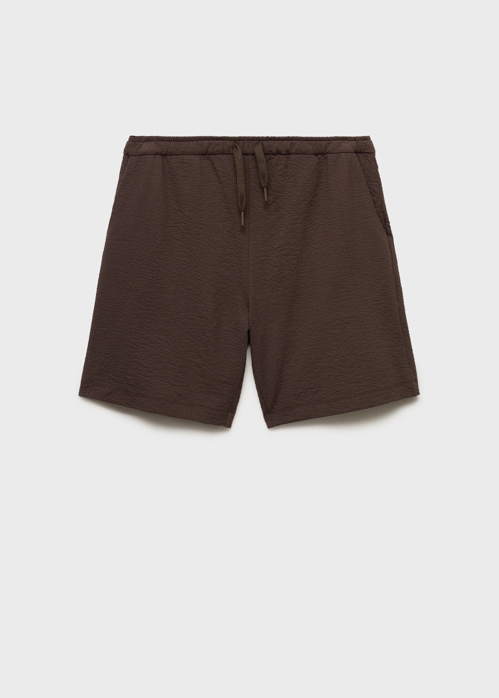 Seersucker shorts with drawstring