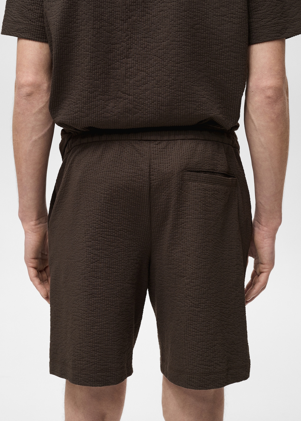 Seersucker shorts with drawstring