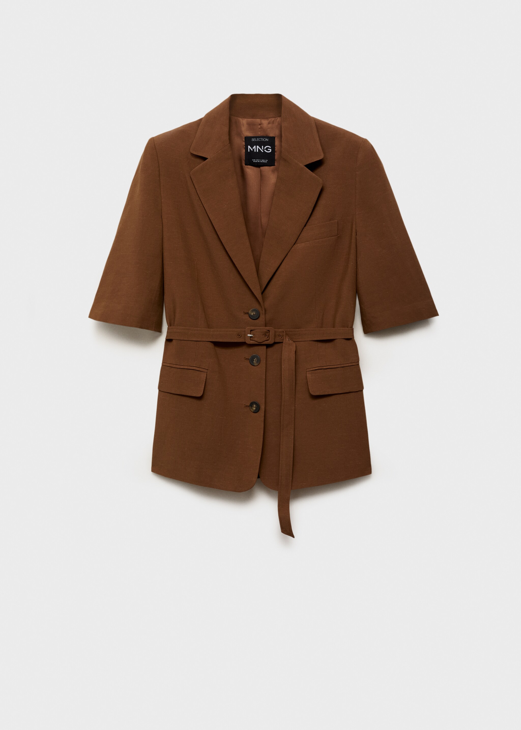 Linen-blend suit jacket with belt - Article without model